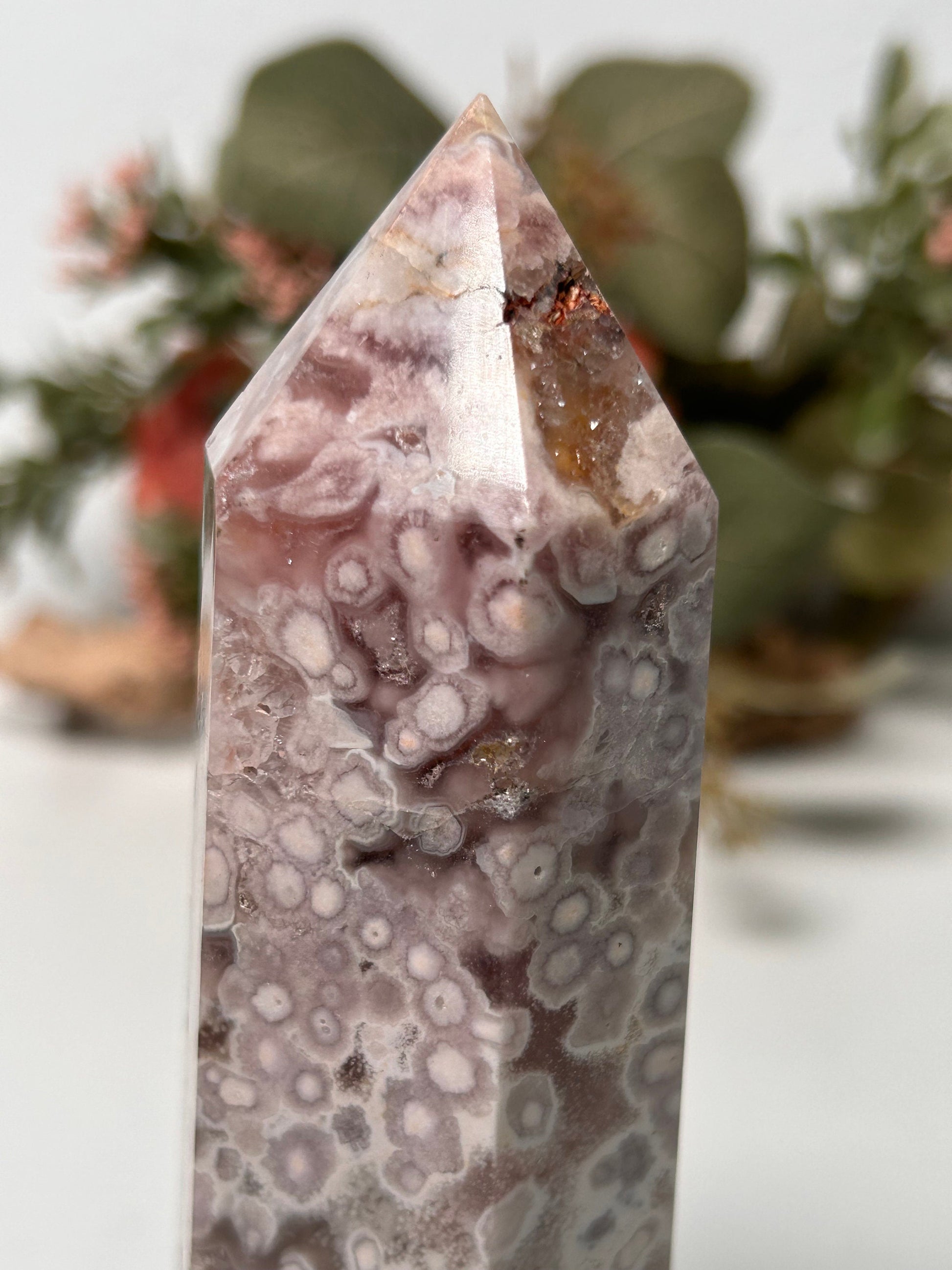 Gorgeous Druzy Pink Amethyst Flower Agate Tower | Purple Amethyst Flower Agate | Flower Agate Tower | Crystal Gift | Natural Healing Crystal