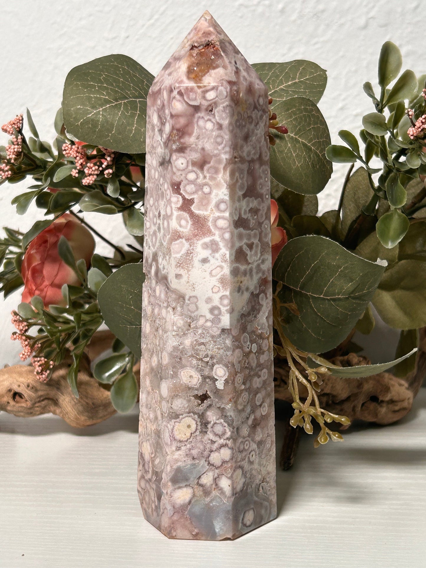 Gorgeous Druzy Pink Amethyst Flower Agate Tower | Purple Amethyst Flower Agate | Flower Agate Tower | Crystal Gift | Natural Healing Crystal