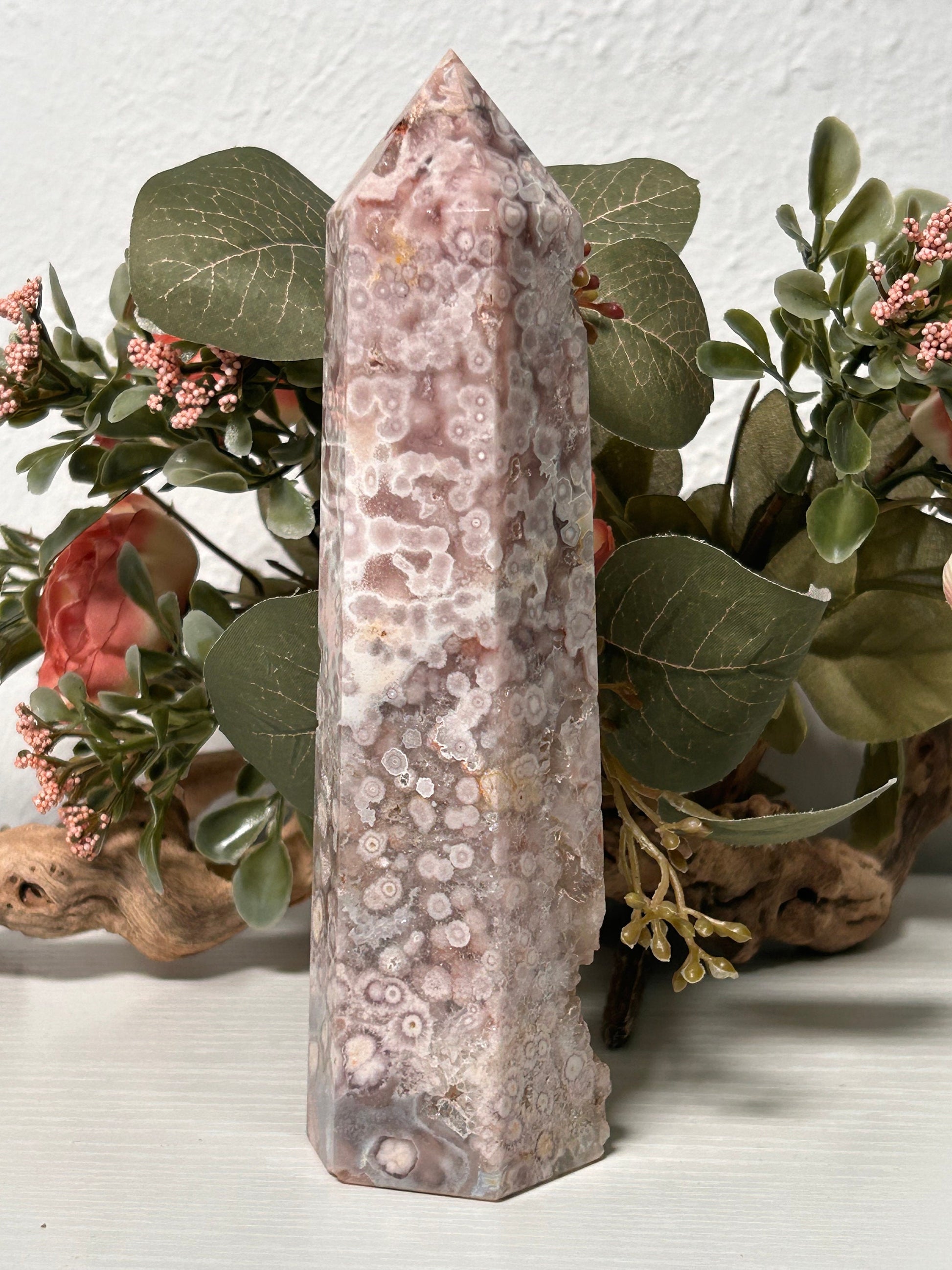 Gorgeous Druzy Pink Amethyst Flower Agate Tower | Purple Amethyst Flower Agate | Flower Agate Tower | Crystal Gift | Natural Healing Crystal