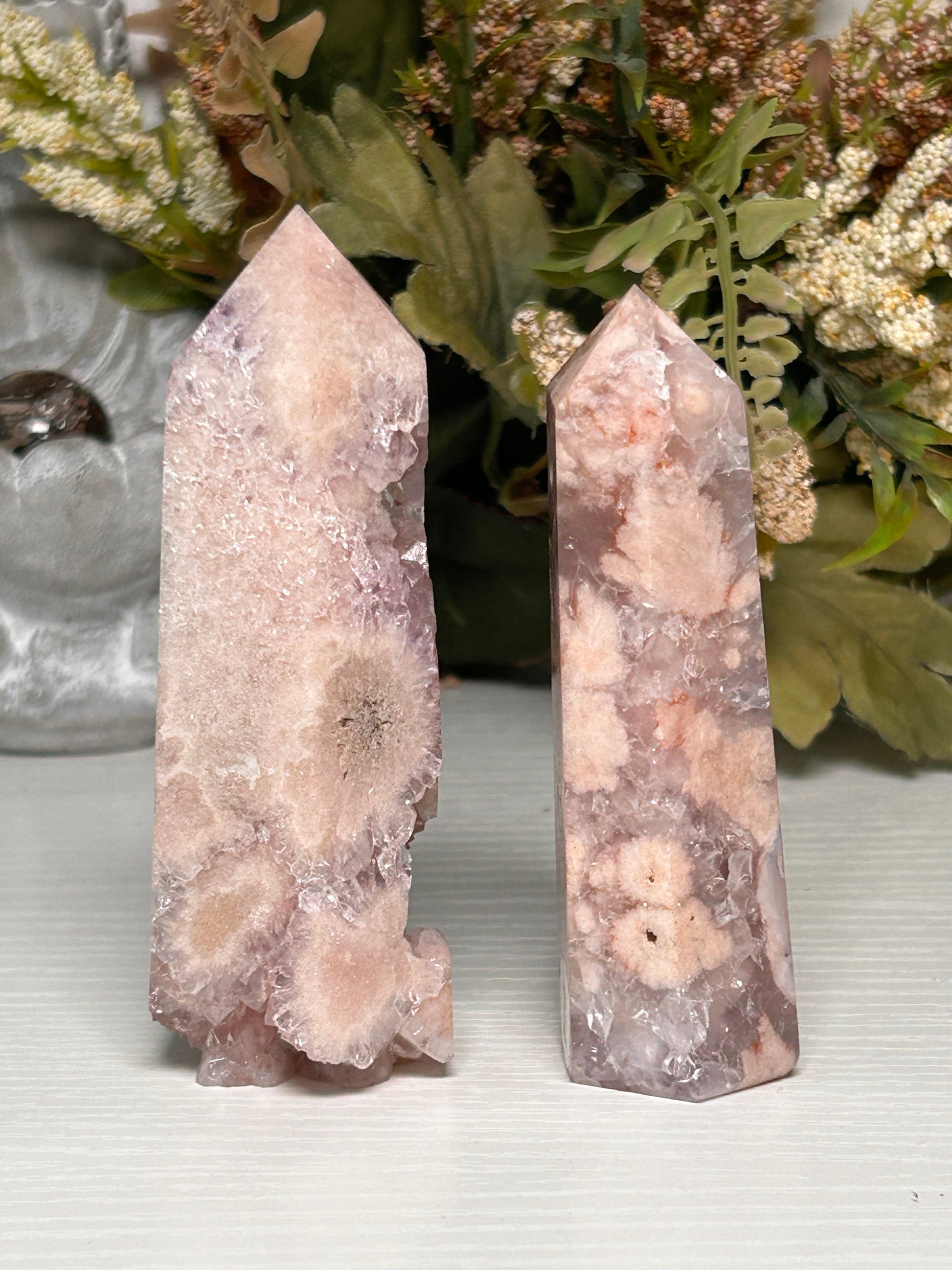 Stunning Druzy Pink Amethyst Flower Agate Towers | Flower Agate Tower | Purple Amethyst Flower Agate | Sakura Agate | Crystal Gifts