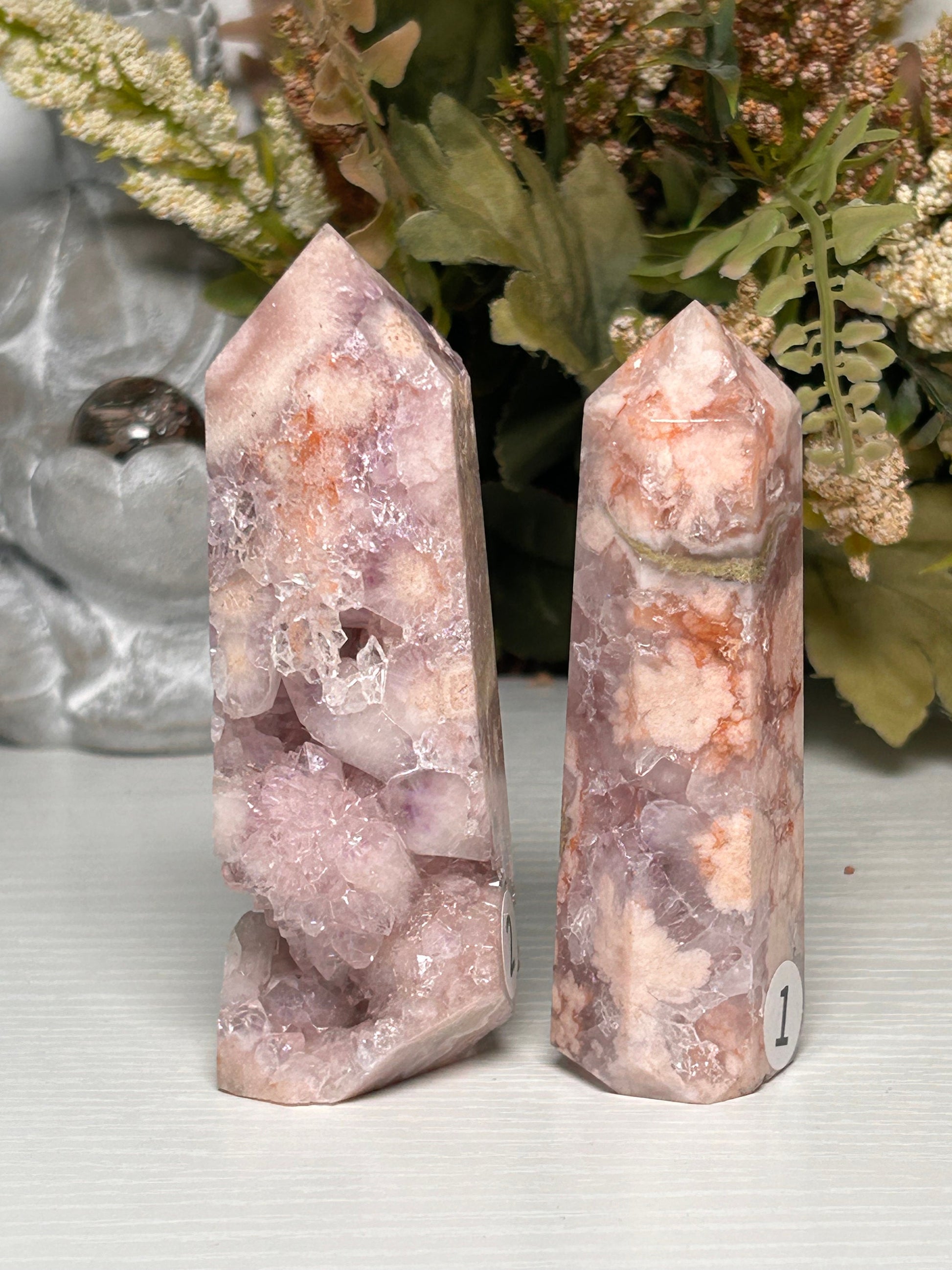 Stunning Druzy Pink Amethyst Flower Agate Towers | Flower Agate Tower | Purple Amethyst Flower Agate | Sakura Agate | Crystal Gifts