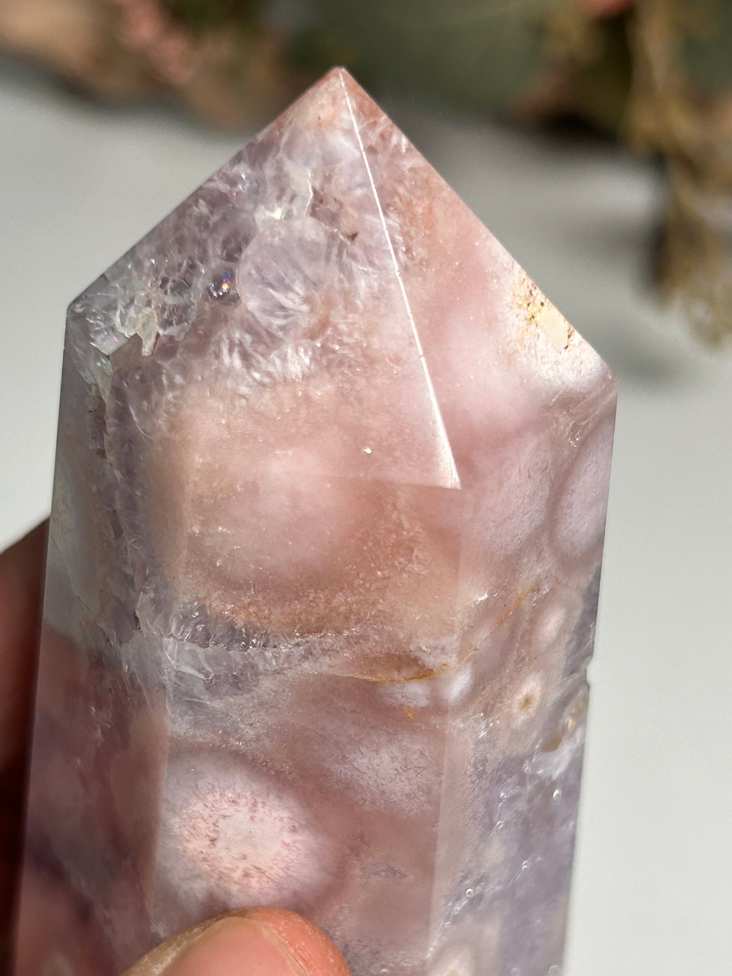 Stunning Purple Pink Amethyst Flower Agate Tower | Lavender Amethyst | Pink Amethyst | Druzy Pink Amethyst Tower | Spiritual Home Decor-Crystal Towers-Pink Amethyst, Flower Agate, Purple Amethyst