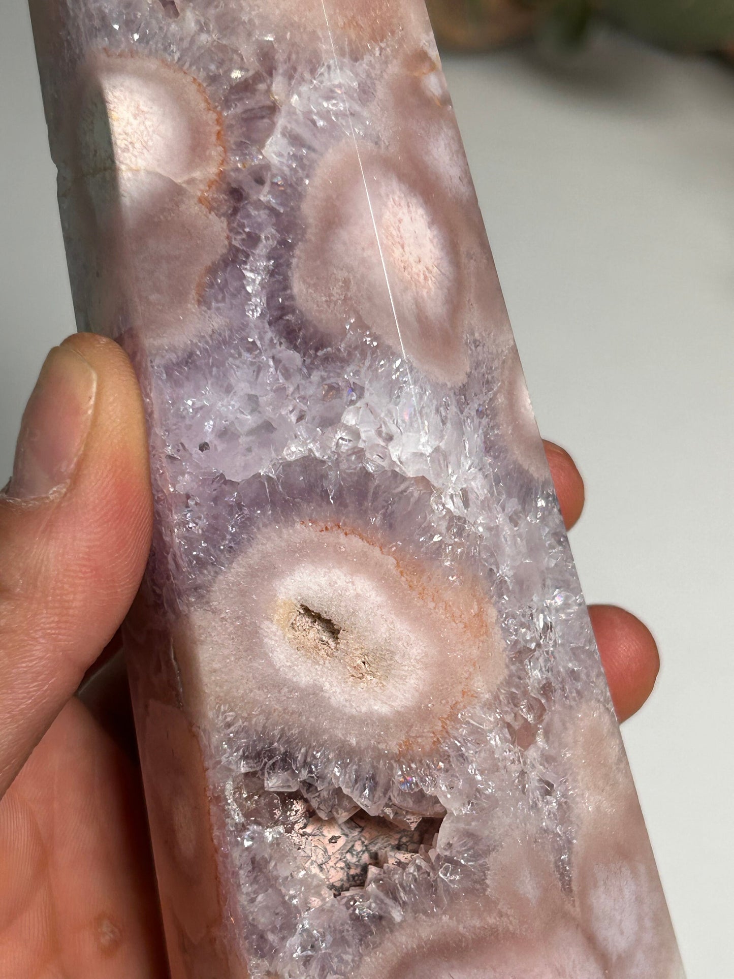 Stunning Purple Pink Amethyst Flower Agate Tower | Lavender Amethyst | Pink Amethyst | Druzy Pink Amethyst Tower | Spiritual Home Decor-Crystal Towers-Pink Amethyst, Flower Agate, Purple Amethyst