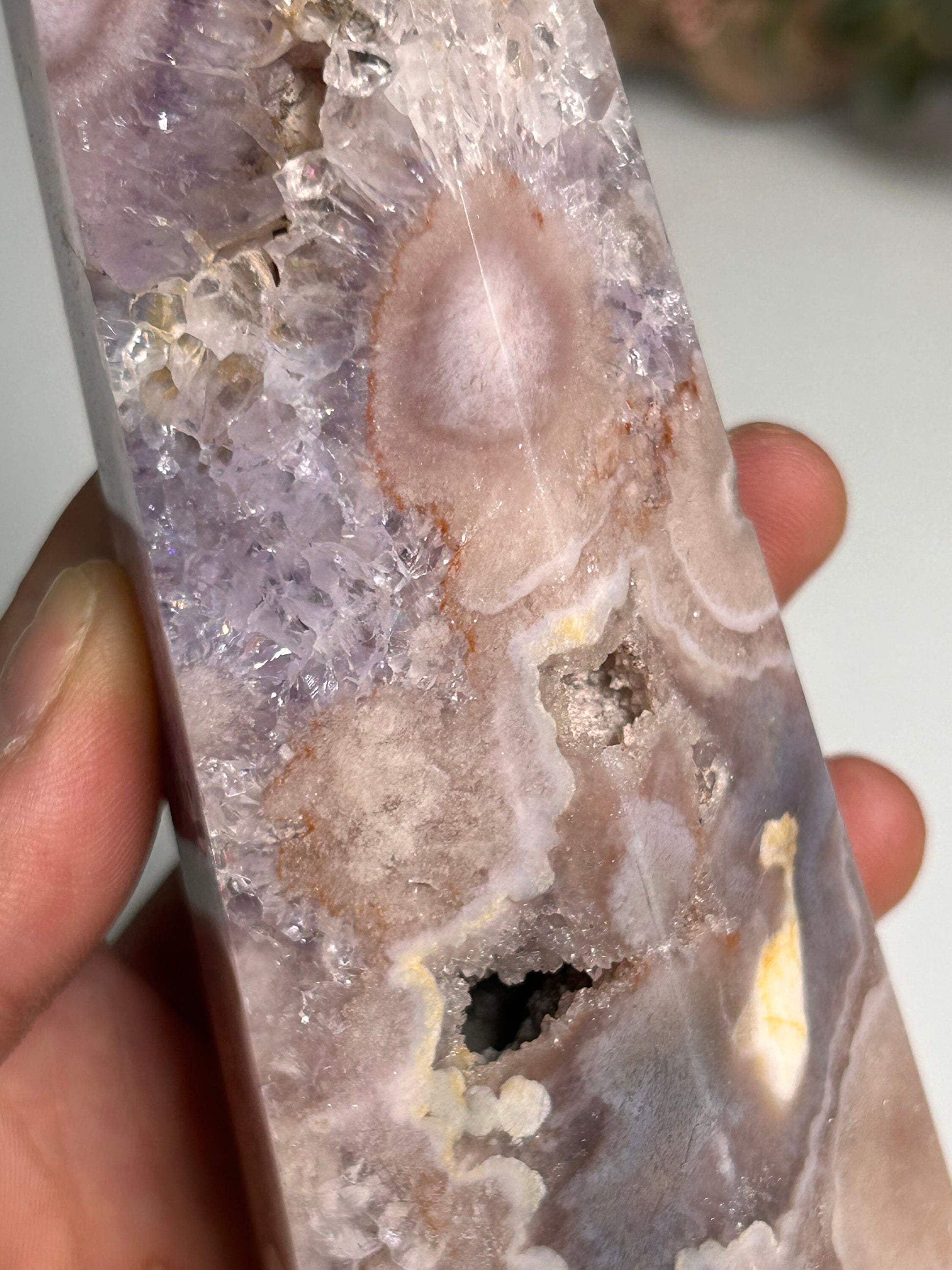 Stunning Purple Pink Amethyst Flower Agate Tower | Lavender Amethyst | Pink Amethyst | Druzy Pink Amethyst Tower | Spiritual Home Decor-Crystal Towers-Pink Amethyst, Flower Agate, Purple Amethyst