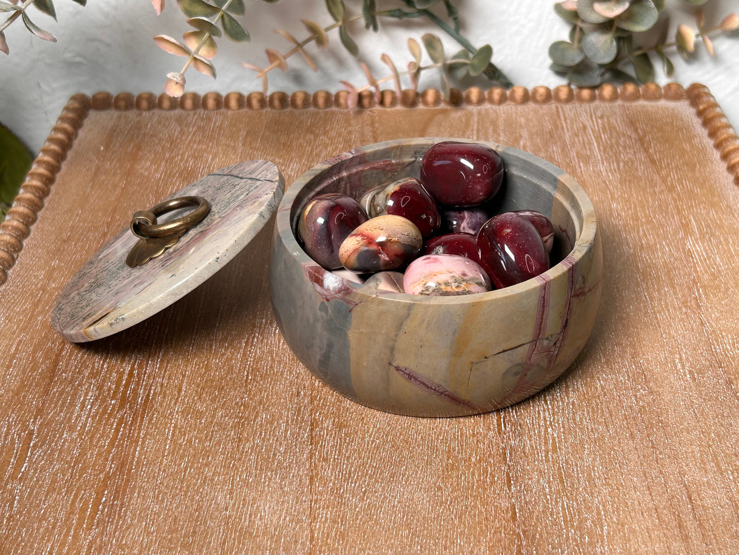 High Quality Picture Jasper Trinket Box | Picture Jasper Jewelry Box | Dendritic Jasper | Crystal Gifts | Crystal Healing | Home Decor-Bowls, Mini Dishes-Picture Jasper