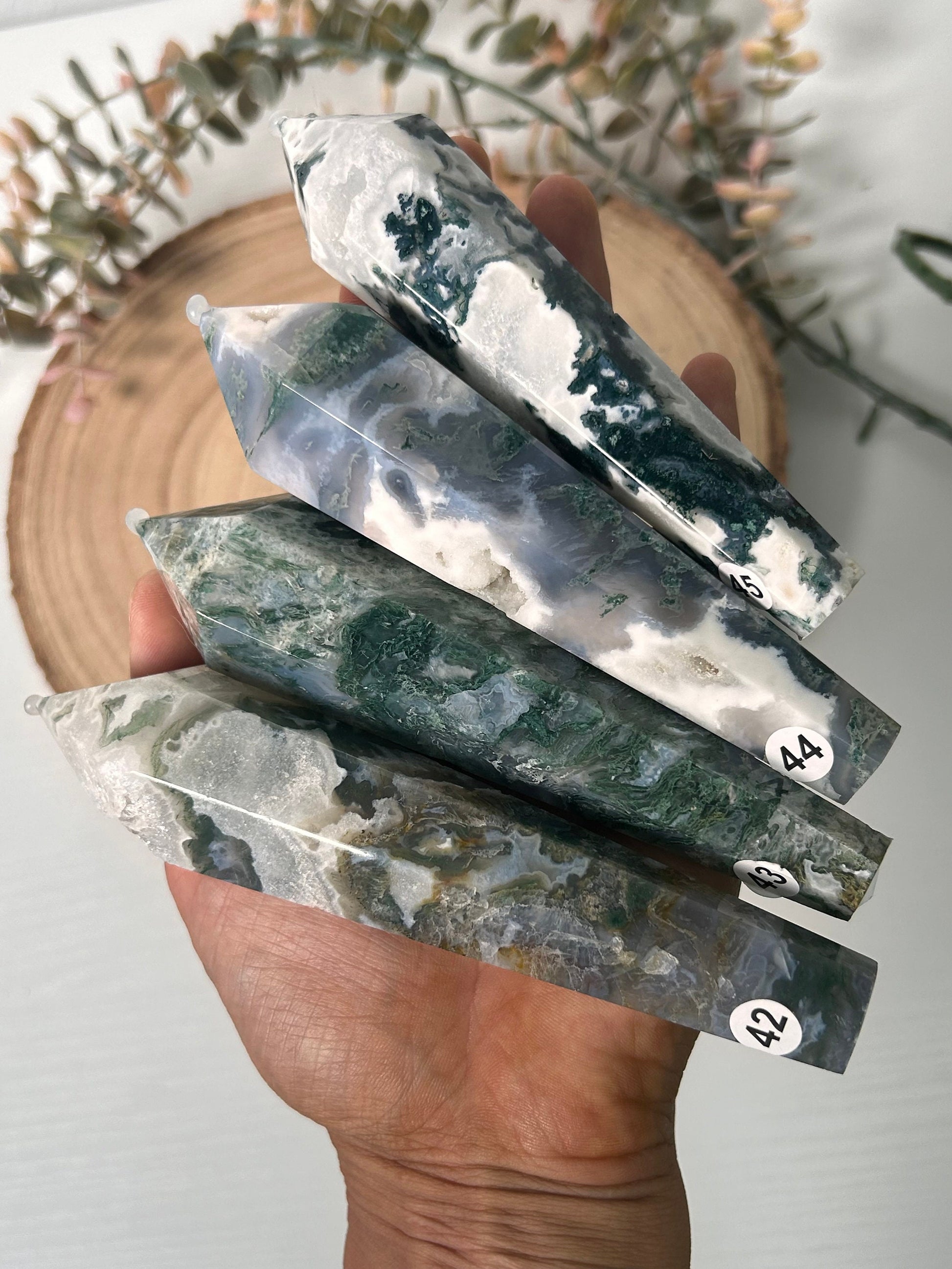 Beautiful High Quality Druzy Moss Agate Quartz Wand | Crystal Spector | Colorful Moss Agate | Crystal Gifts | Natural Healing Crystals-Wands, Cupcakes, DTs-Moss Agate, Quartz