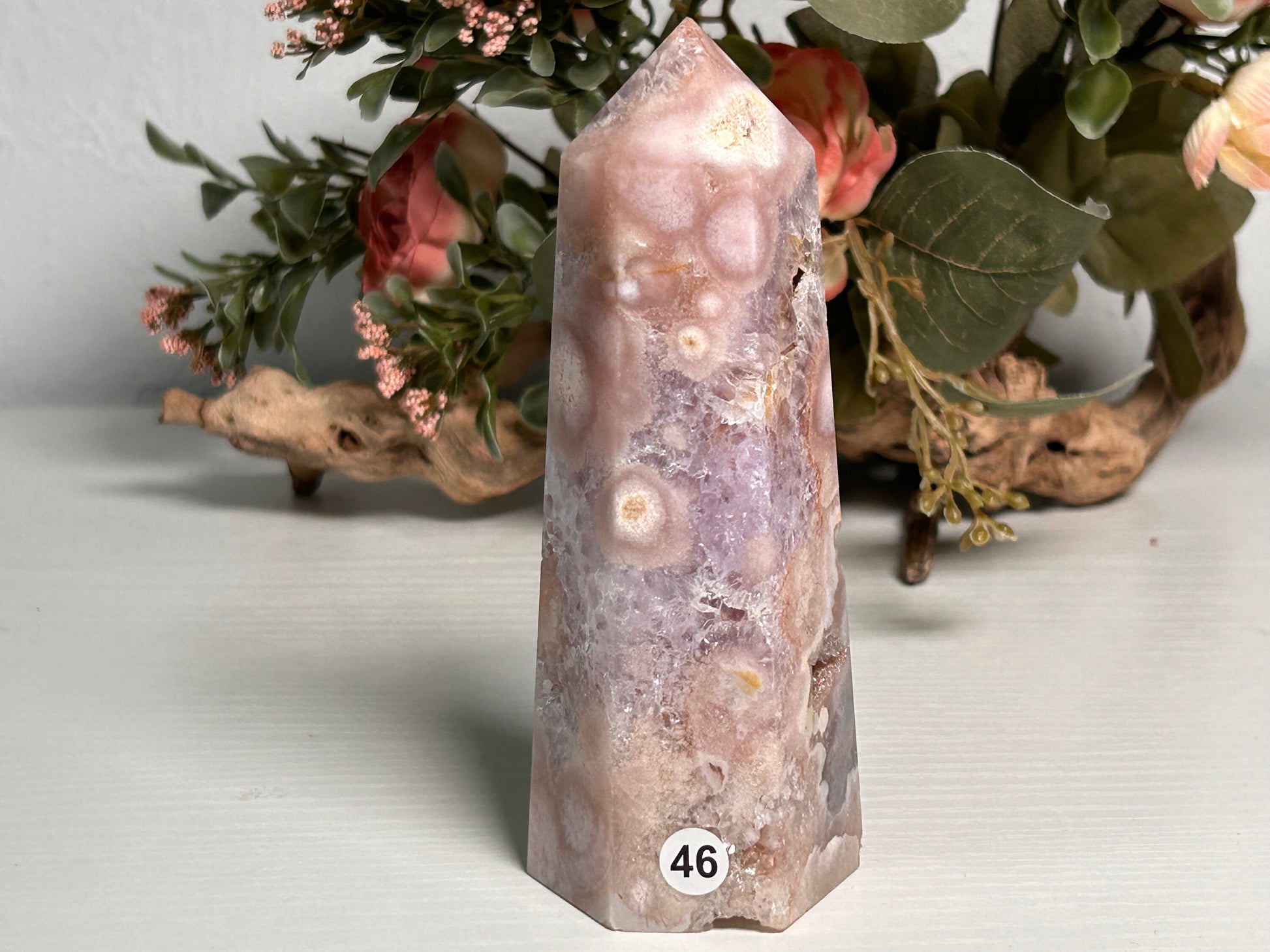 Stunning Purple Pink Amethyst Flower Agate Tower | Lavender Amethyst | Pink Amethyst | Druzy Pink Amethyst Tower | Spiritual Home Decor-Crystal Towers-Pink Amethyst, Flower Agate, Purple Amethyst