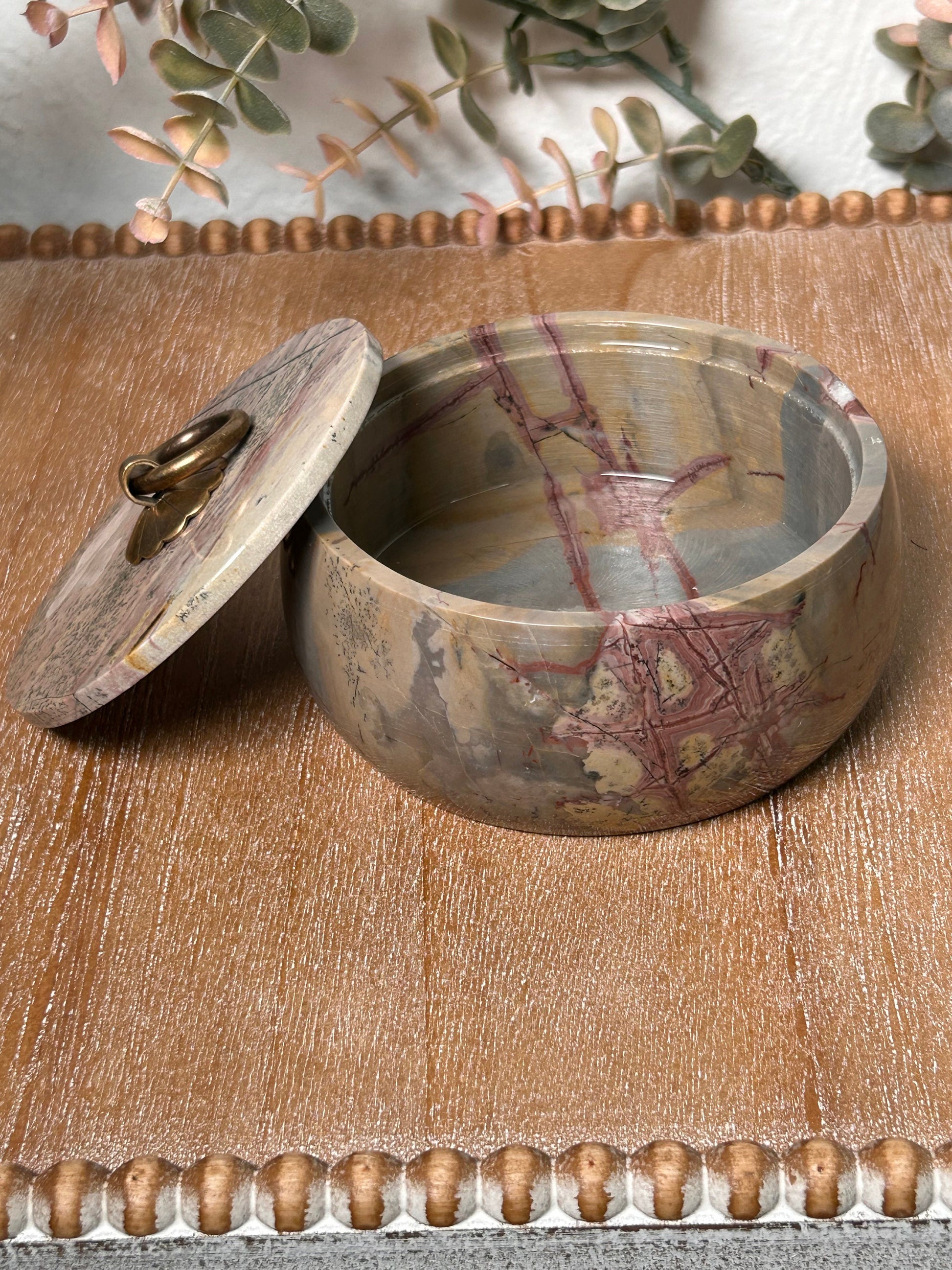 High Quality Picture Jasper Trinket Box | Picture Jasper Jewelry Box | Dendritic Jasper | Crystal Gifts | Crystal Healing | Home Decor-Bowls, Mini Dishes-Picture Jasper