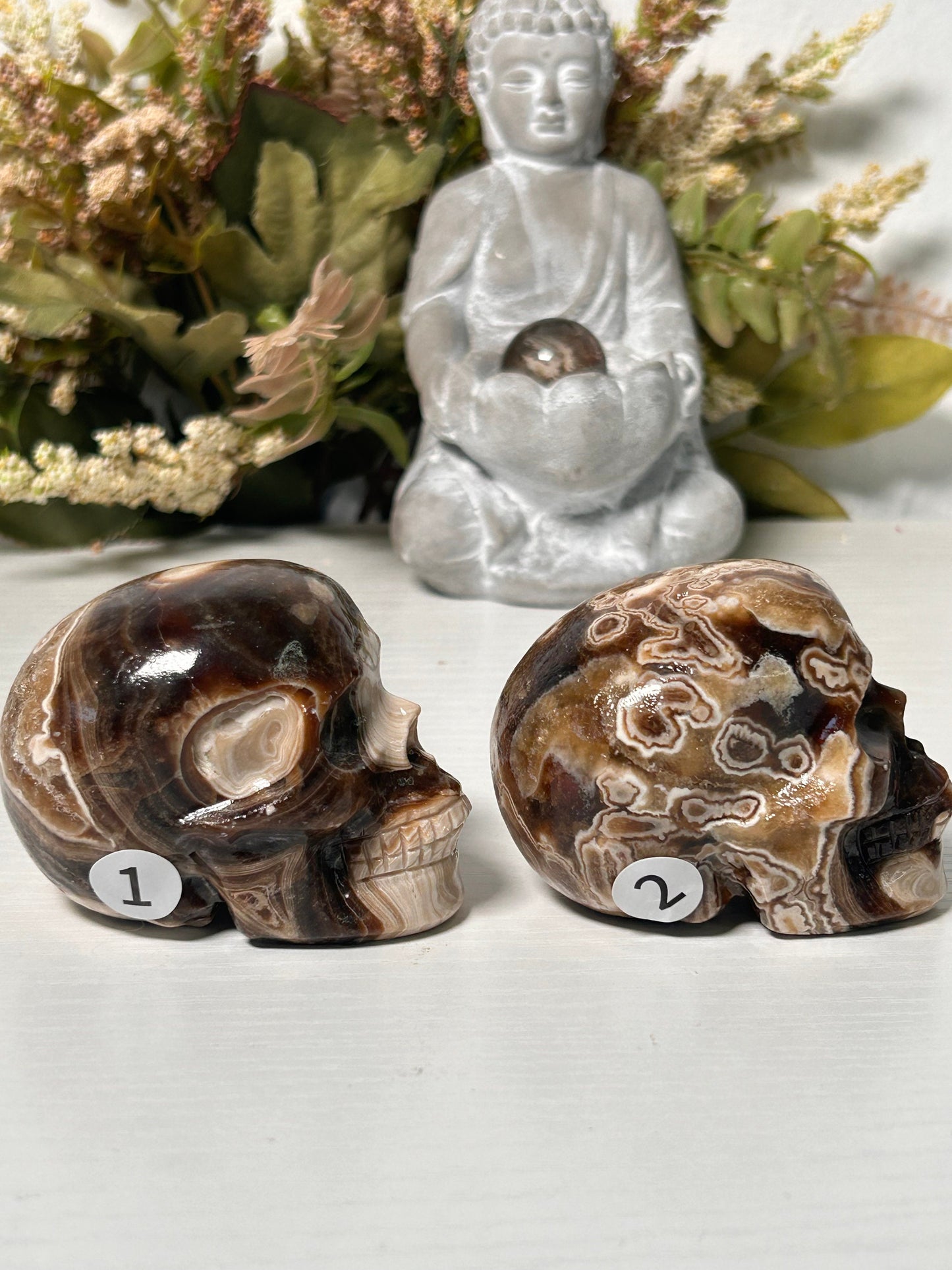 Chocolate Calcite Skull Carving | Crystal Skull Carving | Chocolate Calcite Skull Crystal | Crystal Gift | Spiritual Home Decor | Skull Art-Crystal Skulls-chocolate calcite