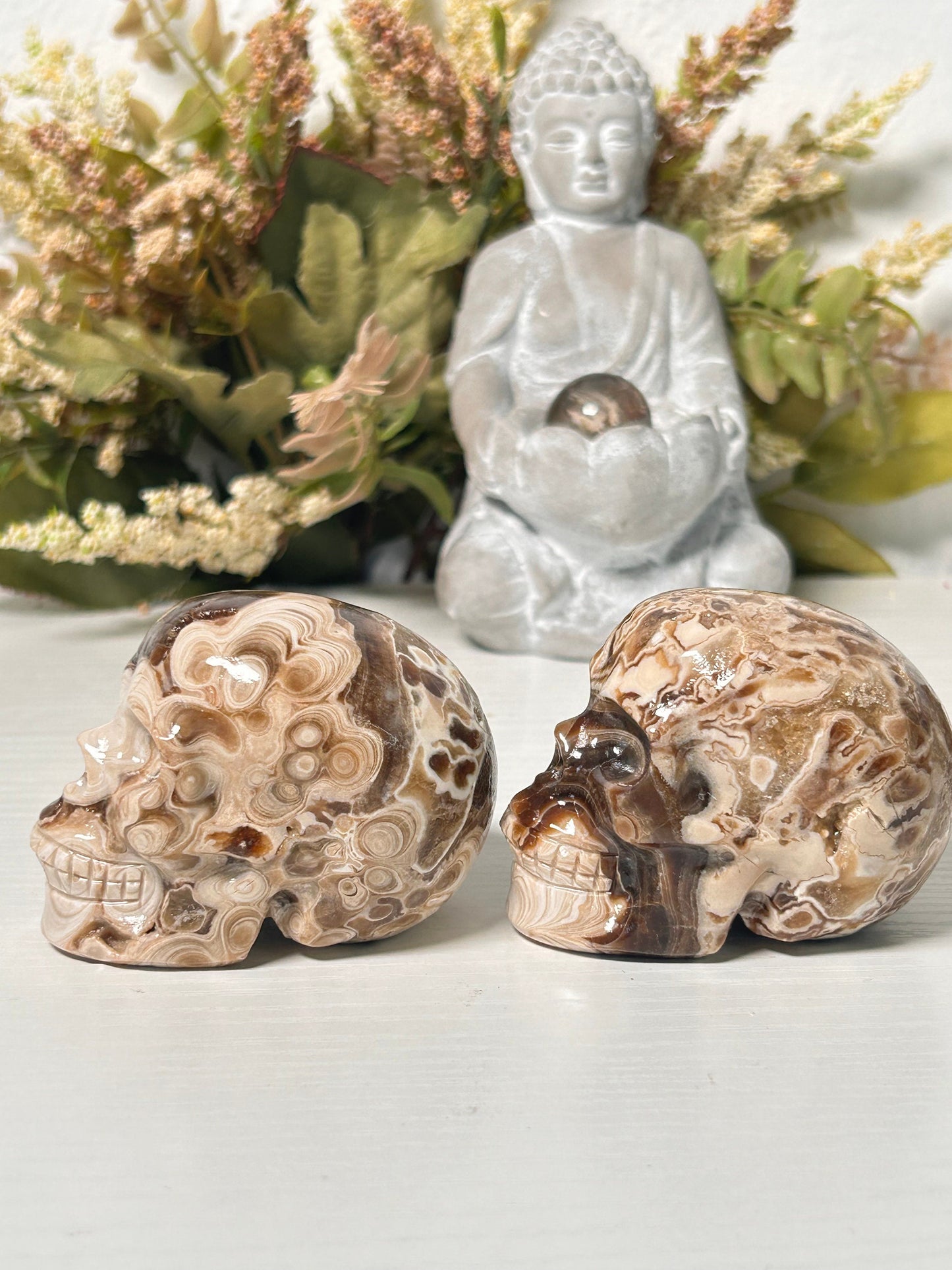 Chocolate Calcite Skull Carving | Crystal Skull Carving | Chocolate Calcite Skull Crystal | Crystal Gift | Spiritual Home Decor | Skull Art-Crystal Skulls-chocolate calcite