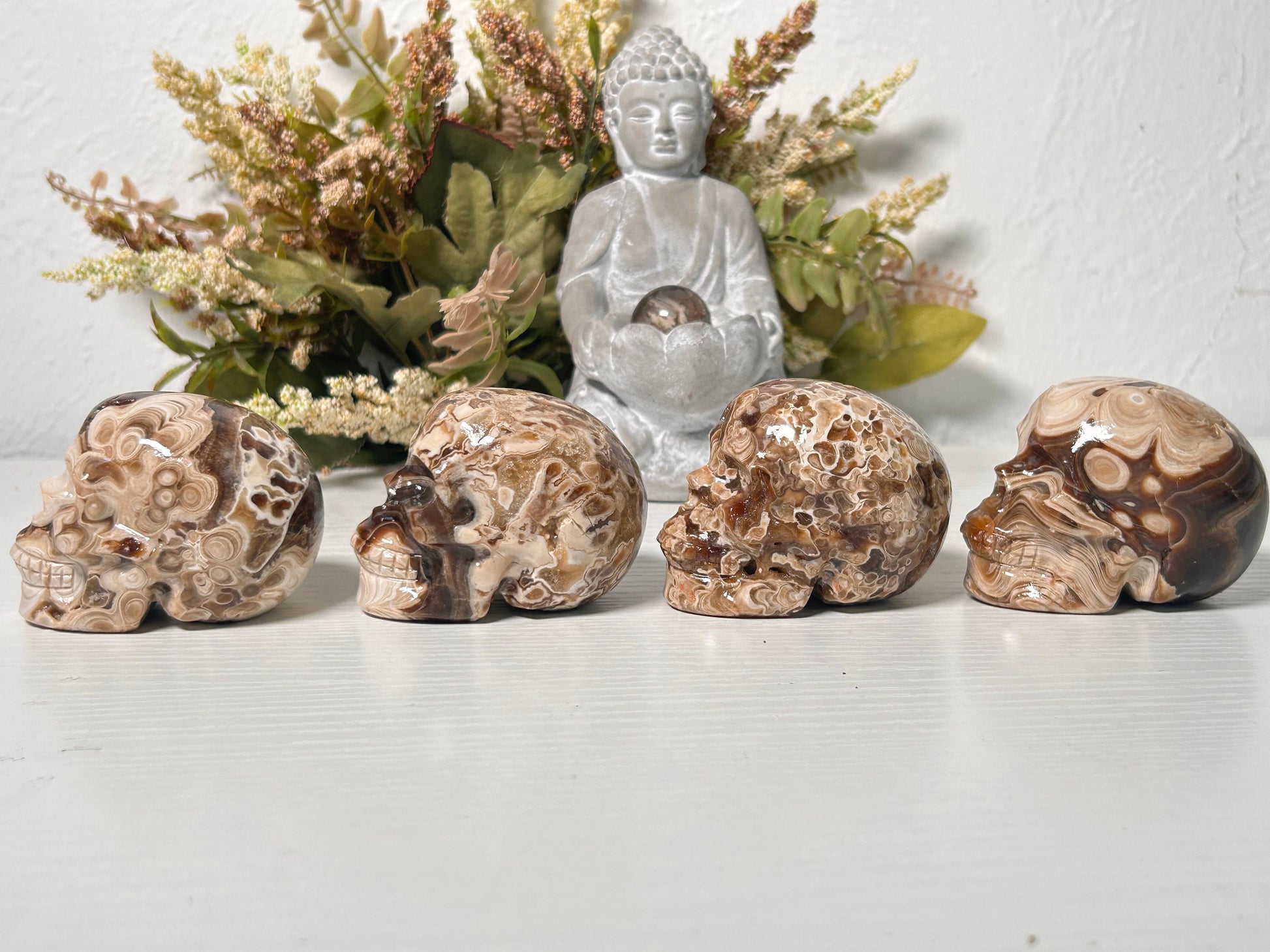 Chocolate Calcite Skull Carving | Crystal Skull Carving | Chocolate Calcite Skull Crystal | Crystal Gift | Spiritual Home Decor | Skull Art-Crystal Skulls-chocolate calcite