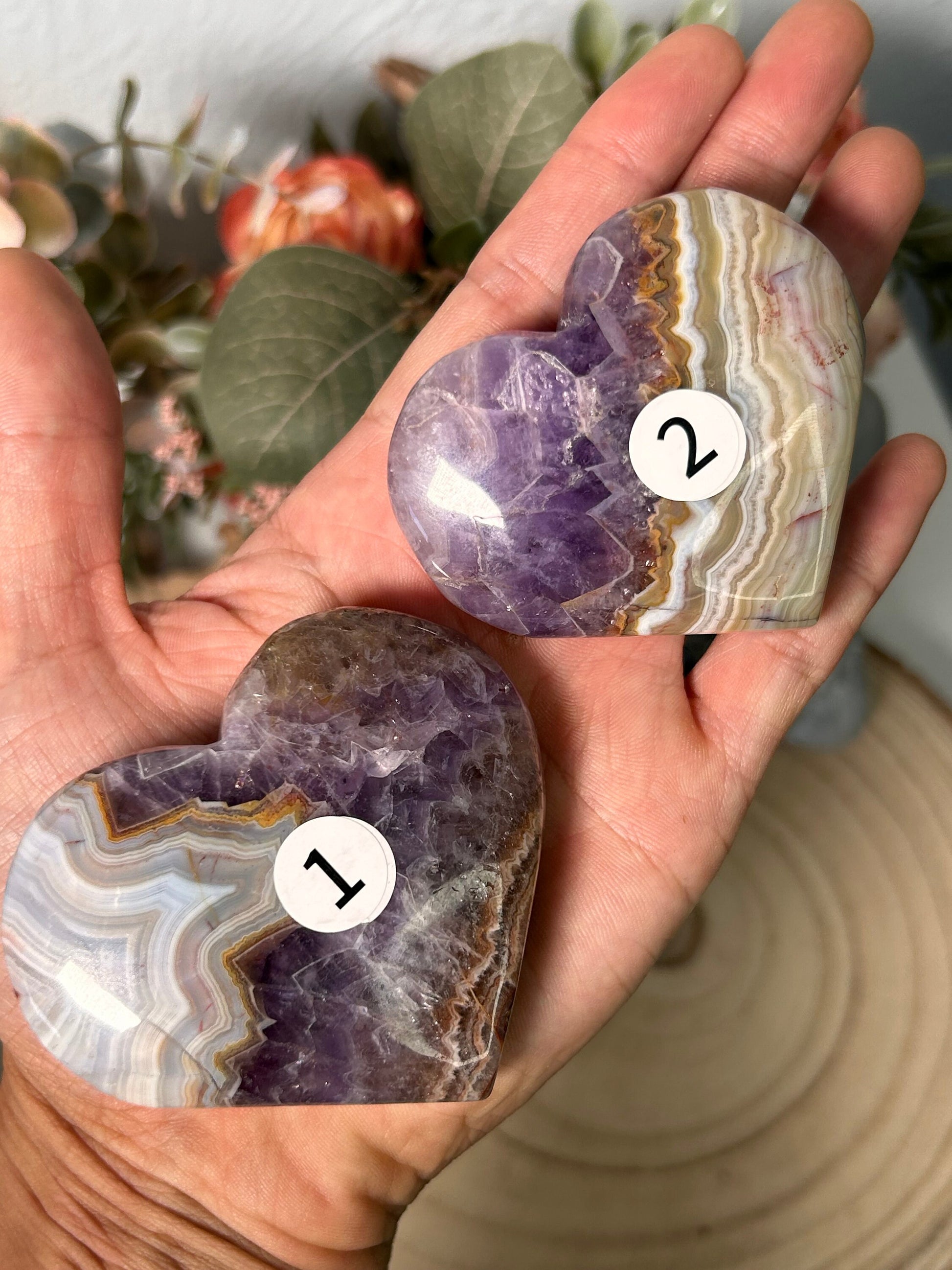 Vibrant Amethyst Mexican Crazy Lace Agate Crystal Heart