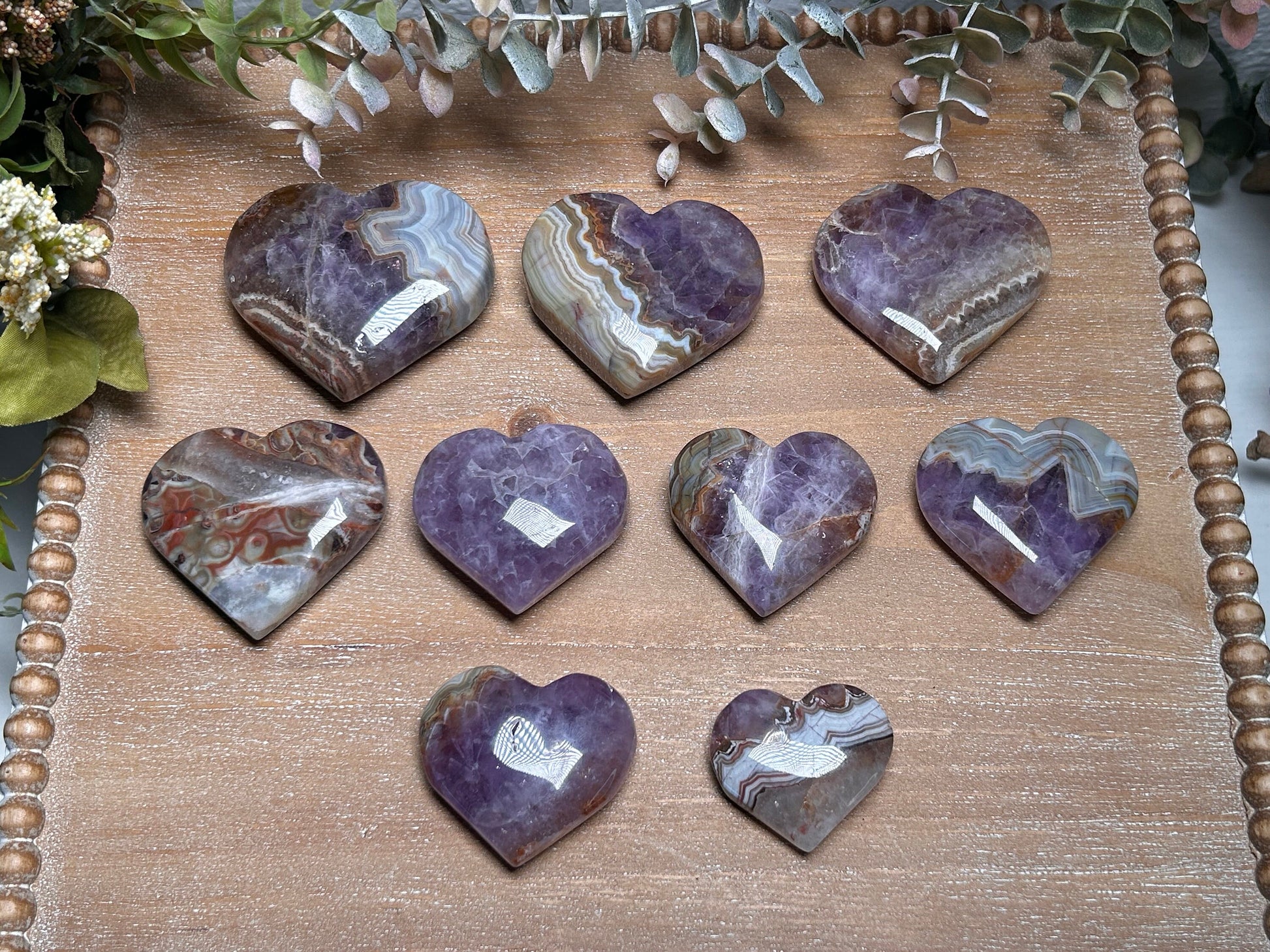 Vibrant Amethyst Mexican Crazy Lace Agate Crystal Heart