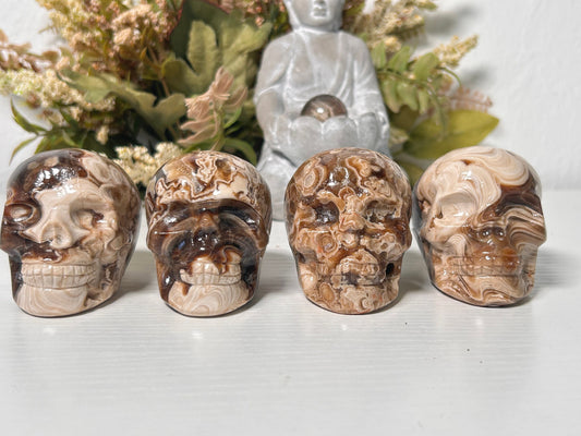 Chocolate Calcite Skull Carving | Crystal Skull Carving | Chocolate Calcite Skull Crystal | Crystal Gift | Spiritual Home Decor | Skull Art-Crystal Skulls-chocolate calcite