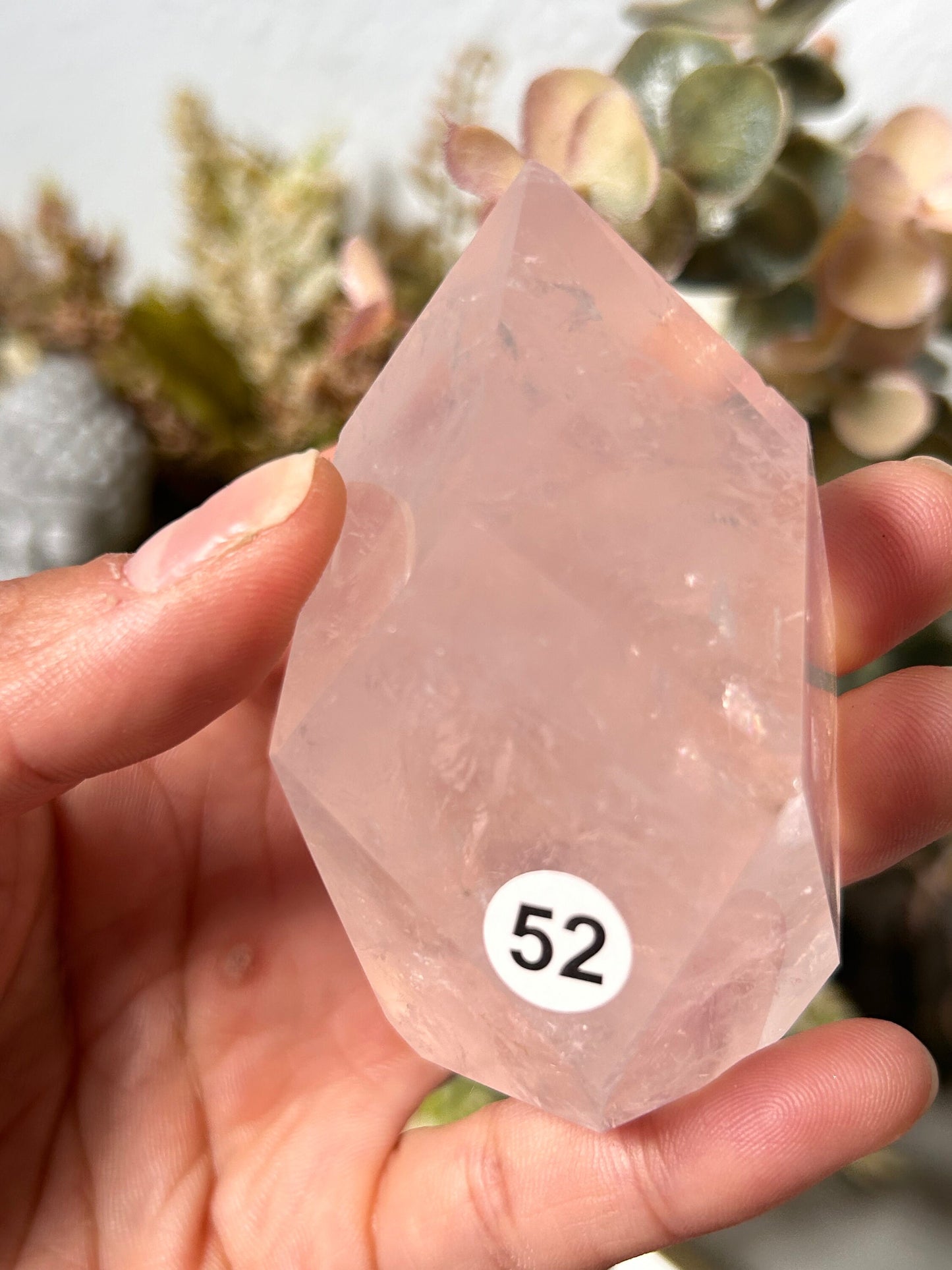 High Quality Rose Quartz Faceted Flame Filled with Rainbows | Madagascar | Large Rose Quartz Tower Point Obelisk | Crystal Gift | Home Decor-Crystal Flames-Rose Quartz