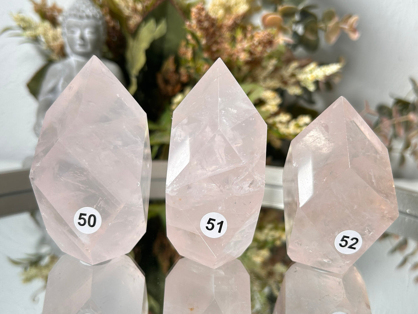 High Quality Rose Quartz Faceted Flame Filled with Rainbows | Madagascar | Large Rose Quartz Tower Point Obelisk | Crystal Gift | Home Decor-Crystal Flames-Rose Quartz