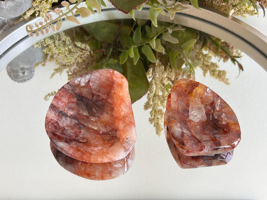 High Quality Fire Quartz Ring Dish | Crystal Bowl | Red Hematoid | Healing Crystal | Meditation | Reiki Crystals | Home Decor | Crystal Gift-Bowls, Mini Dishes-Red Hematoid Quartz, Fire Quartz