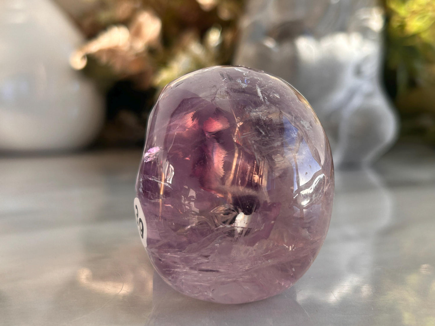 AAA Quality Phantom Amethyst Skull w\ Rainbows | Amethyst from Bahia, Brazil | Amethyst Skull | Crystal Skull | Crystal Gift | Home Decor-Crystal Skulls-Phantom amethyst