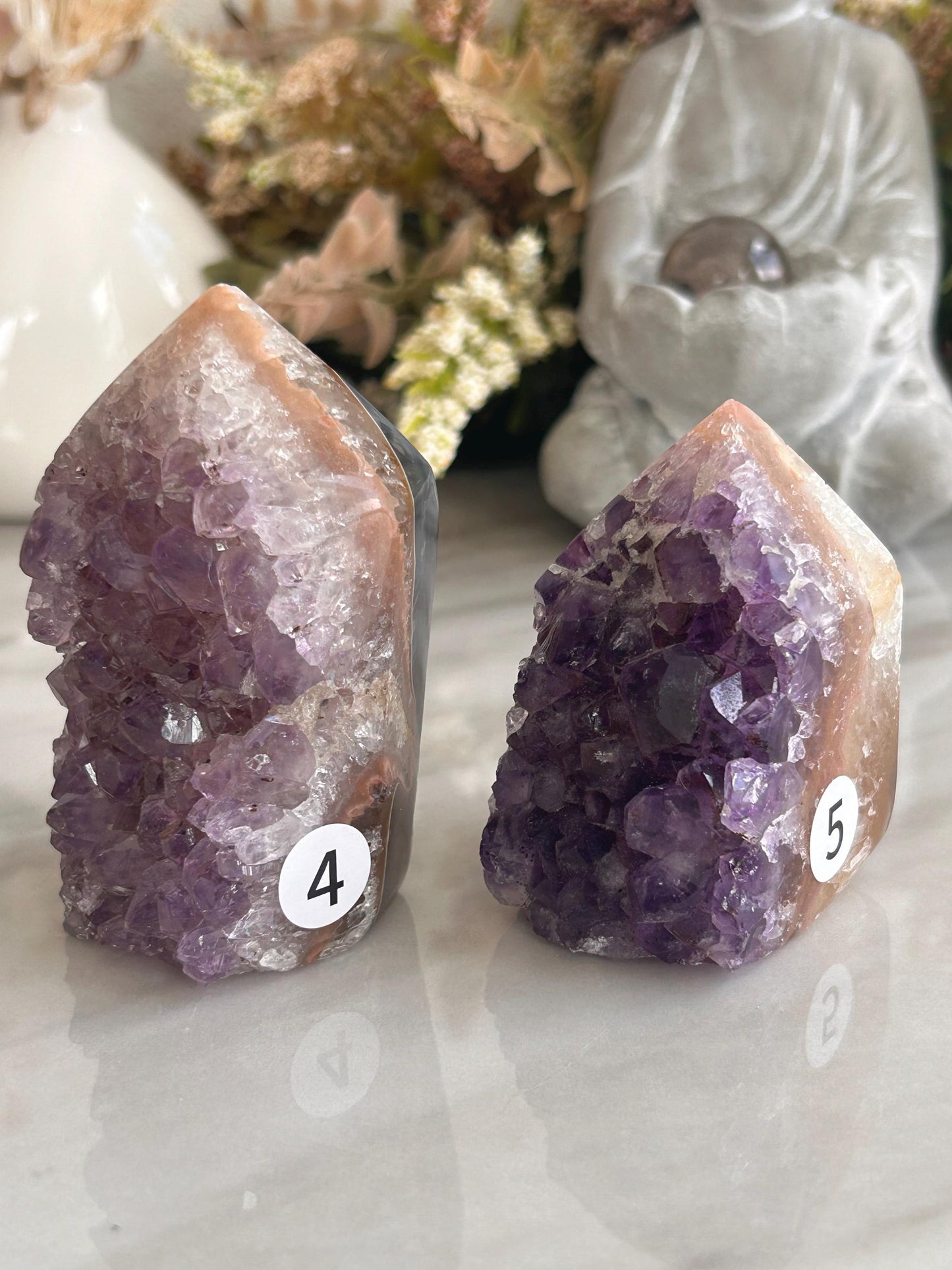 Colorful Amethyst & Quartz Geode From Uruguay With Banding | Amethyst Cluster | Amethyst Tower | Healing Crystal | Home Decor | Crystal Gift-Cluster/Geode Towers-amethyst, quartz