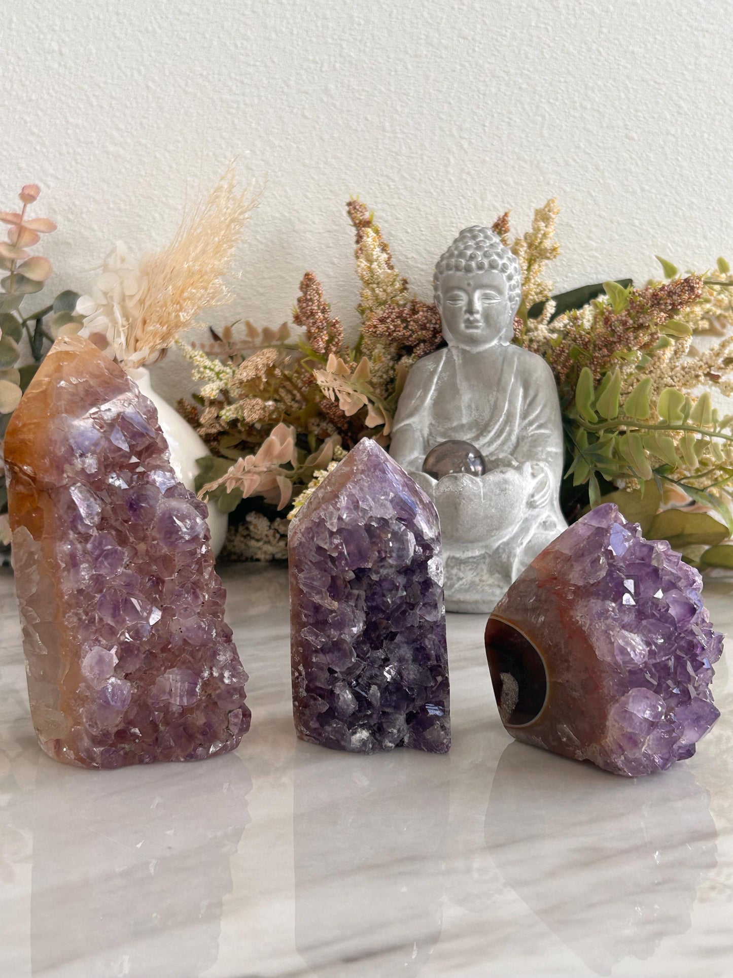 Colorful Amethyst & Quartz Geode From Uruguay With Banding | Amethyst Cluster | Amethyst Tower | Healing Crystal | Home Decor | Crystal Gift-Cluster/Geode Towers-amethyst, quartz