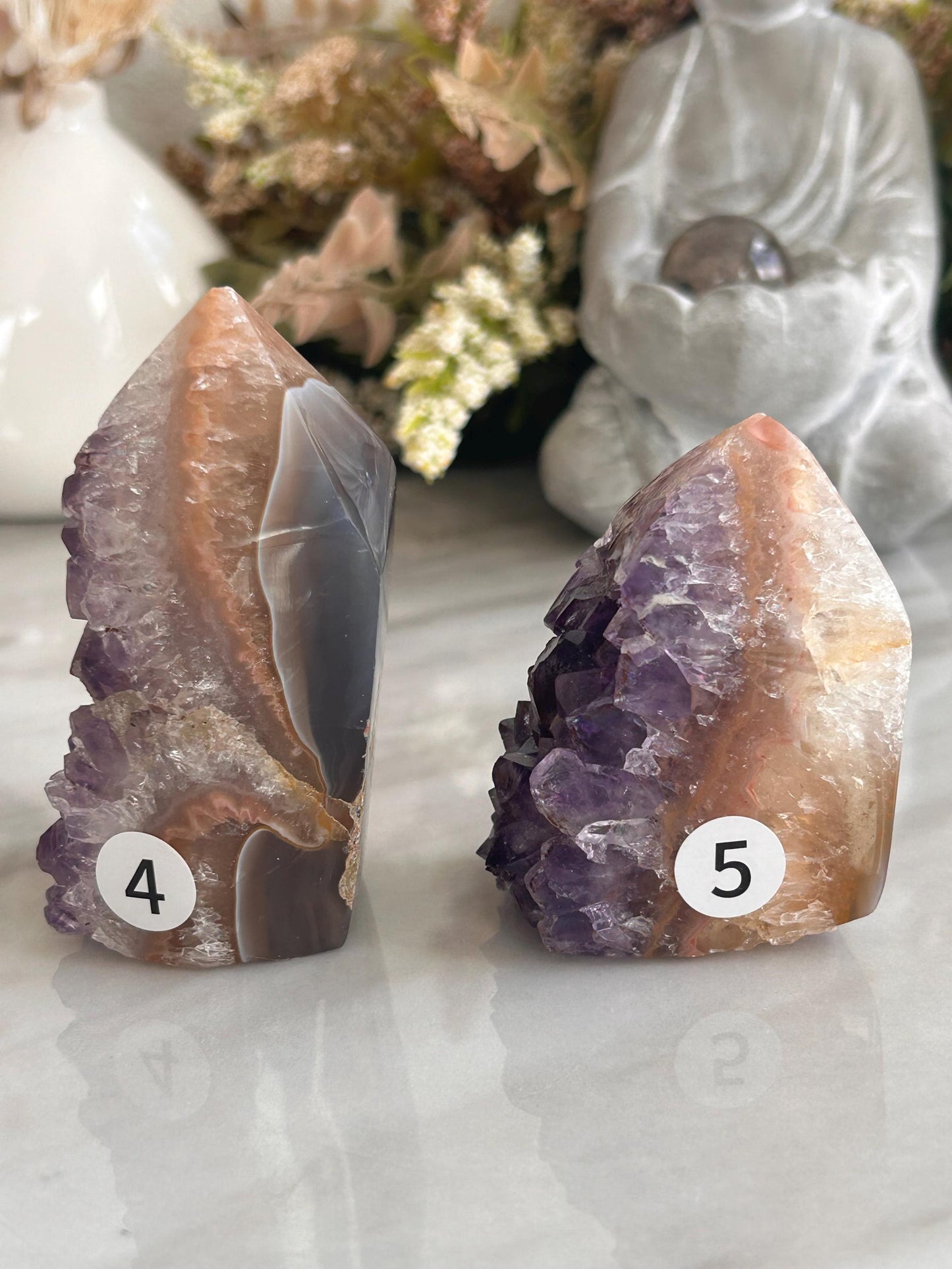 Colorful Amethyst & Quartz Geode From Uruguay With Banding | Amethyst Cluster | Amethyst Tower | Healing Crystal | Home Decor | Crystal Gift-Cluster/Geode Towers-amethyst, quartz