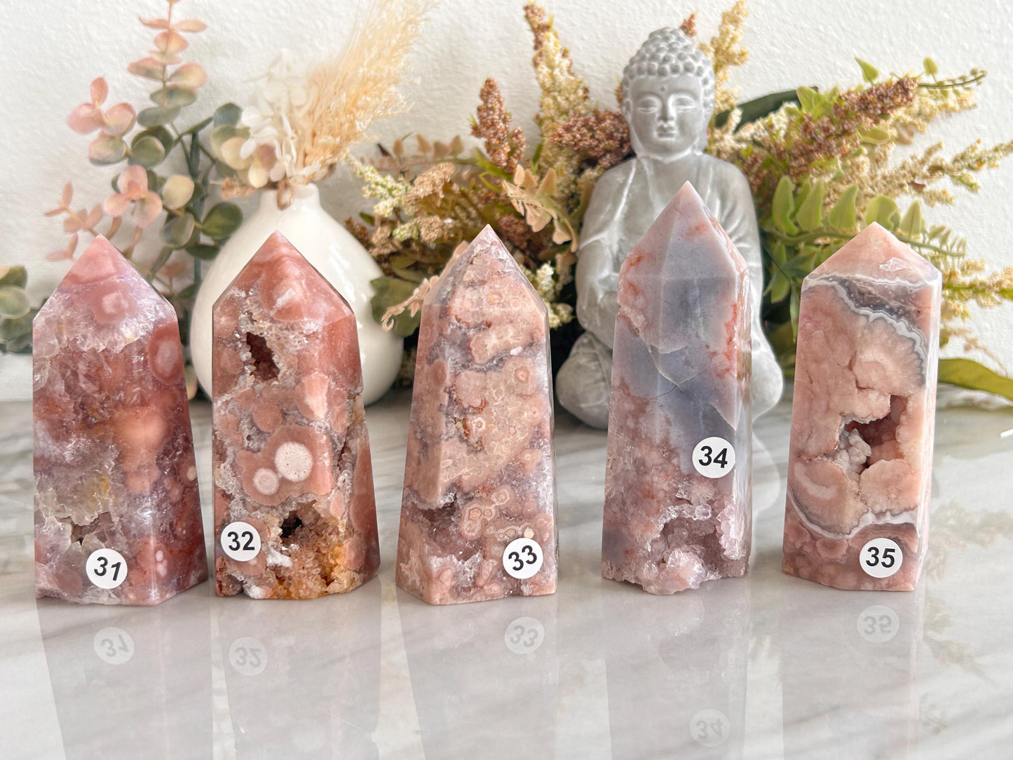 Stunning High Quality Druzy Pink Amethyst Flower Agate Tower Point Obelisk | Healing Crystals for Meditation | Crystal Gift | Home Decor-Crystal Towers-pink amethyst, flower agate