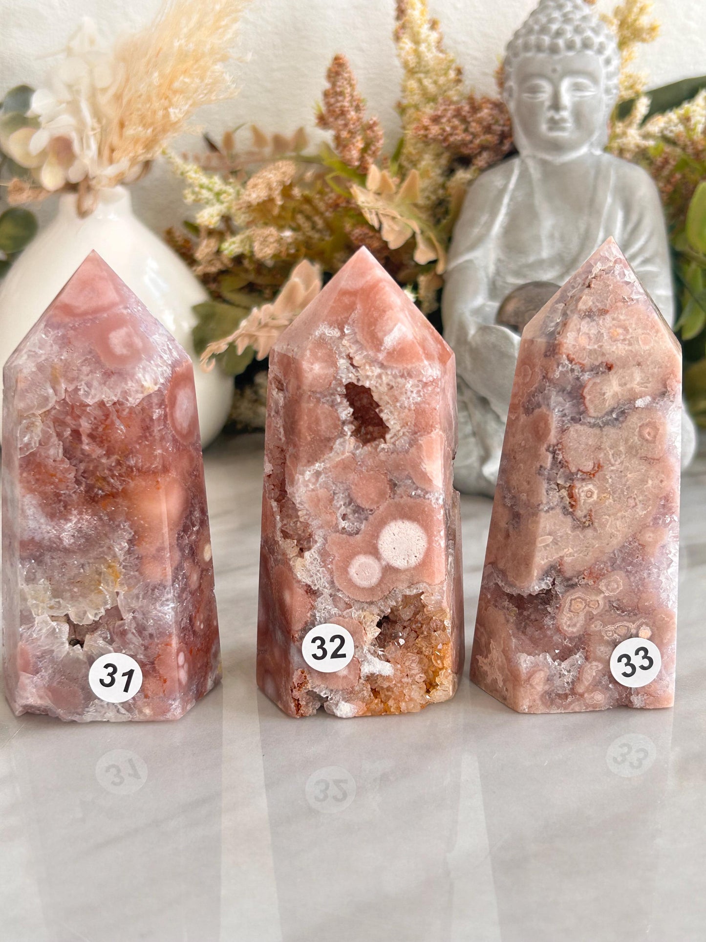 Stunning High Quality Druzy Pink Amethyst Flower Agate Tower Point Obelisk | Healing Crystals for Meditation | Crystal Gift | Home Decor-Crystal Towers-pink amethyst, flower agate