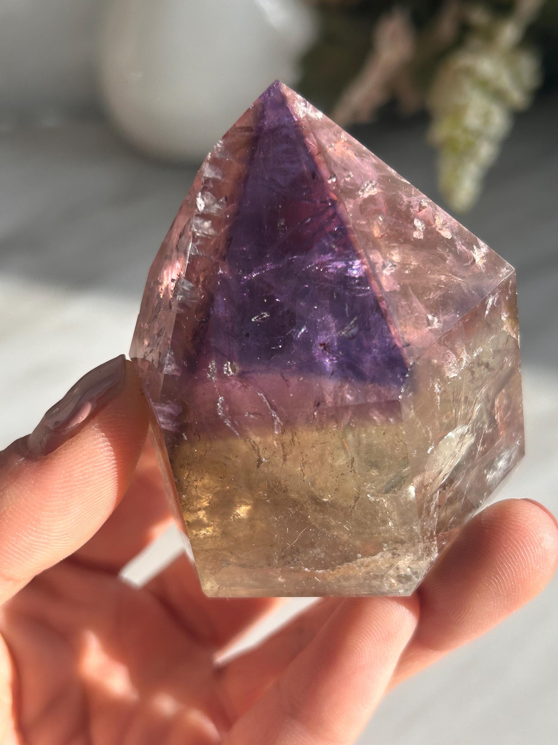 AAA Quality Dream Coat Ametrine Tower | Amethyst from Brazil | Amethyst Citrine Tower | Crystal Gift | Home Decor | Natural Healing Crystal-Crystal Towers-citrine, amethyst