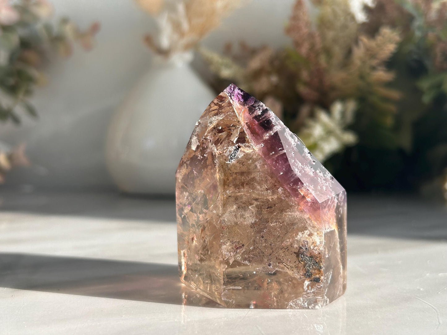 AAA Quality Dream Coat Ametrine Tower | Amethyst from Brazil | Amethyst Citrine Tower | Crystal Gift | Home Decor | Natural Healing Crystal-Crystal Towers-citrine, amethyst