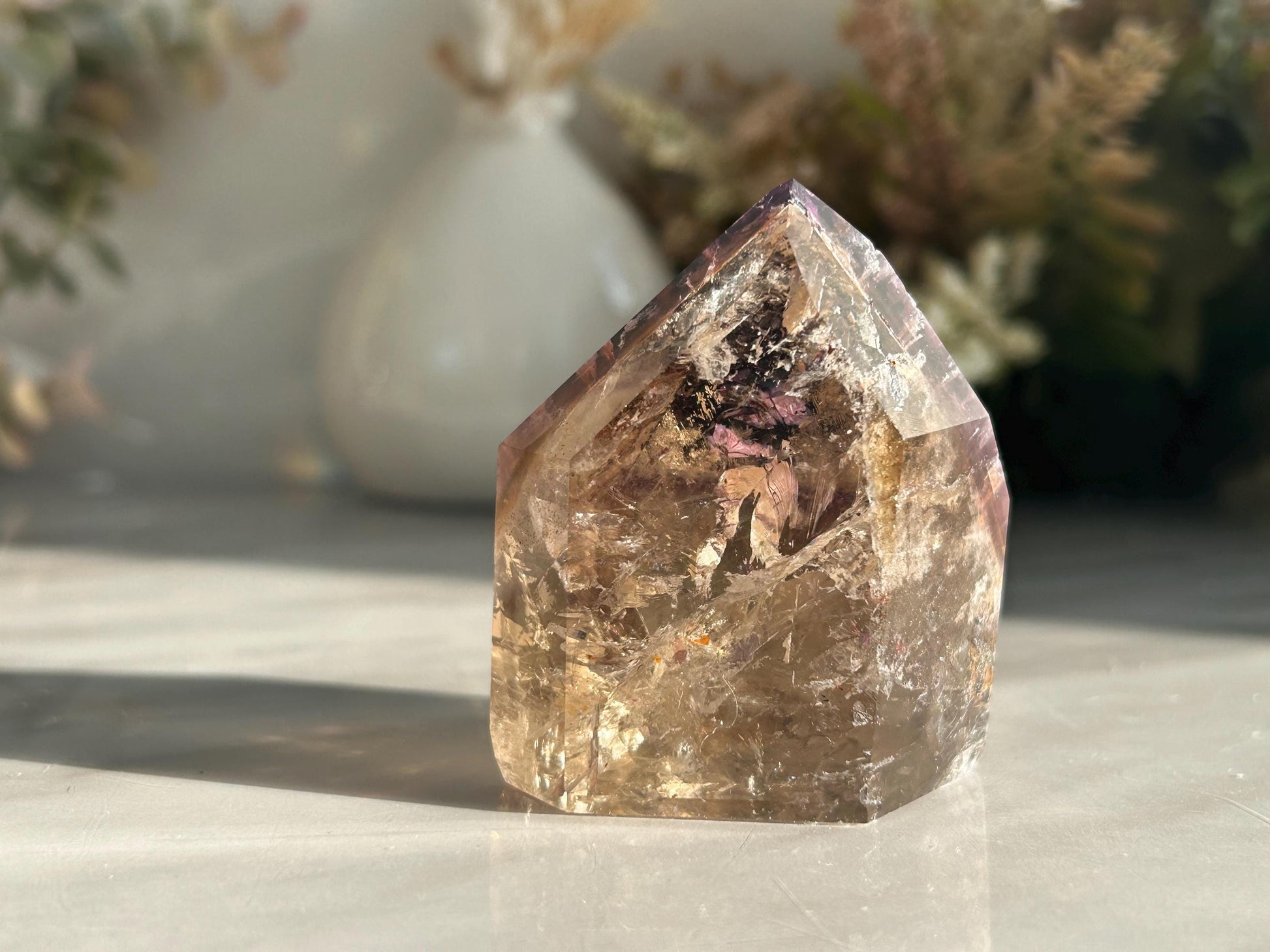 AAA Quality Dream Coat Ametrine Tower | Amethyst from Brazil | Amethyst Citrine Tower | Crystal Gift | Home Decor | Natural Healing Crystal-Crystal Towers-citrine, amethyst