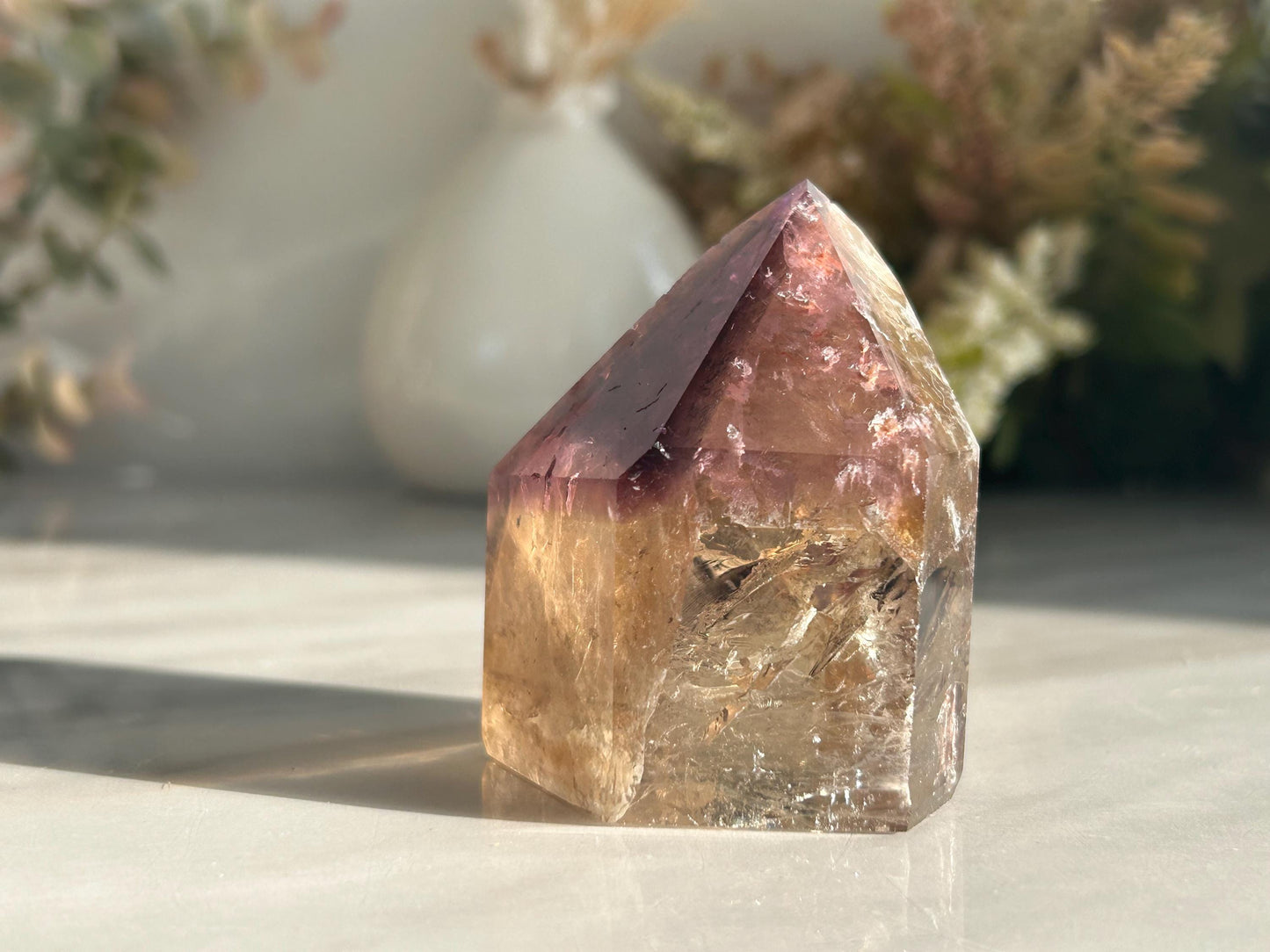 AAA Quality Dream Coat Ametrine Tower | Amethyst from Brazil | Amethyst Citrine Tower | Crystal Gift | Home Decor | Natural Healing Crystal-Crystal Towers-citrine, amethyst