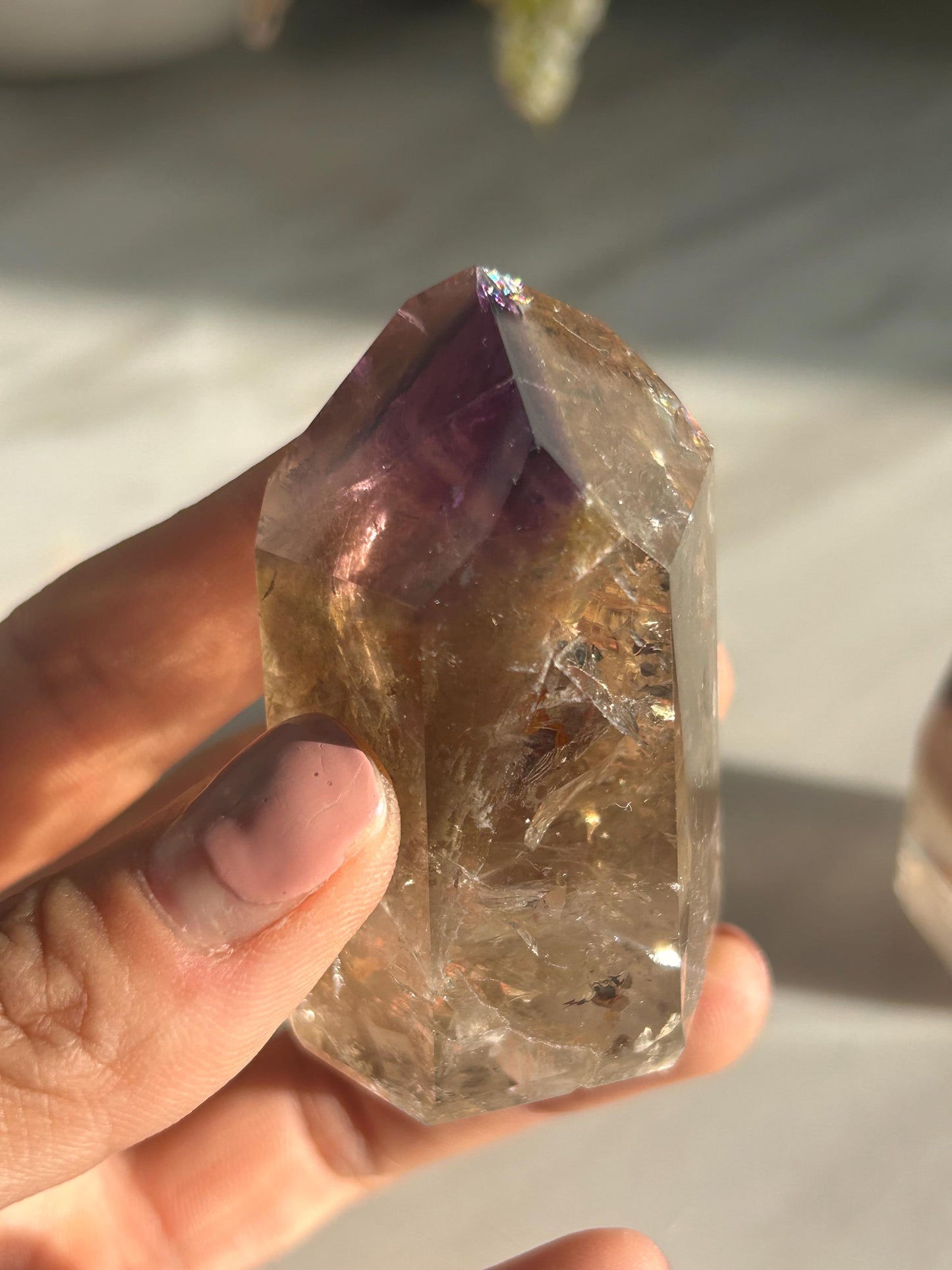 AAA Quality Dream Coat Ametrine Tower | Amethyst from Brazil | Amethyst Citrine Tower | Crystal Gift | Home Decor | Natural Healing Crystal-Crystal Towers-citrine, amethyst