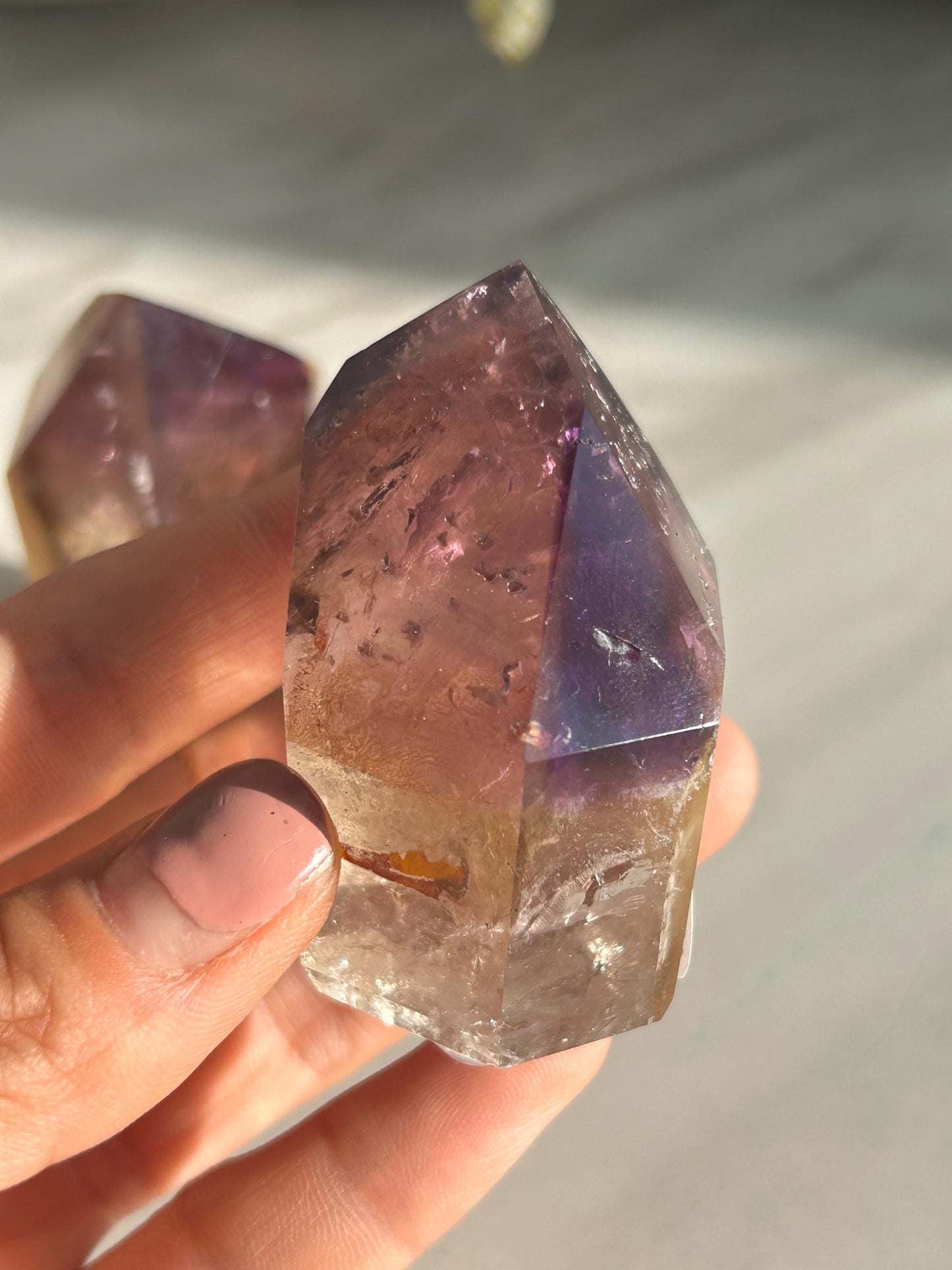 AAA Quality Dream Coat Ametrine Tower | Amethyst from Brazil | Amethyst Citrine Tower | Crystal Gift | Home Decor | Natural Healing Crystal-Crystal Towers-citrine, amethyst