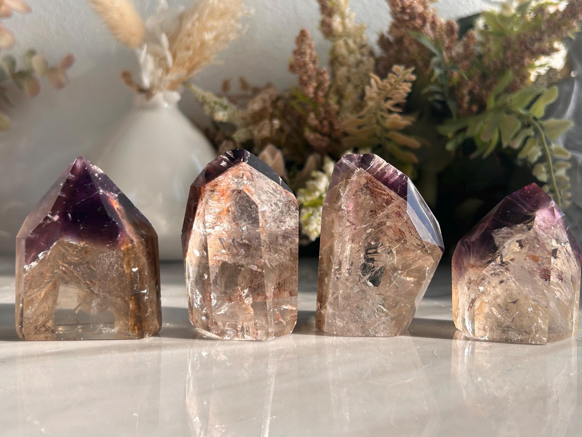 AAA Quality Dream Coat Ametrine Tower | Amethyst from Brazil | Amethyst Citrine Tower | Crystal Gift | Home Decor | Natural Healing Crystal-Crystal Towers-citrine, amethyst