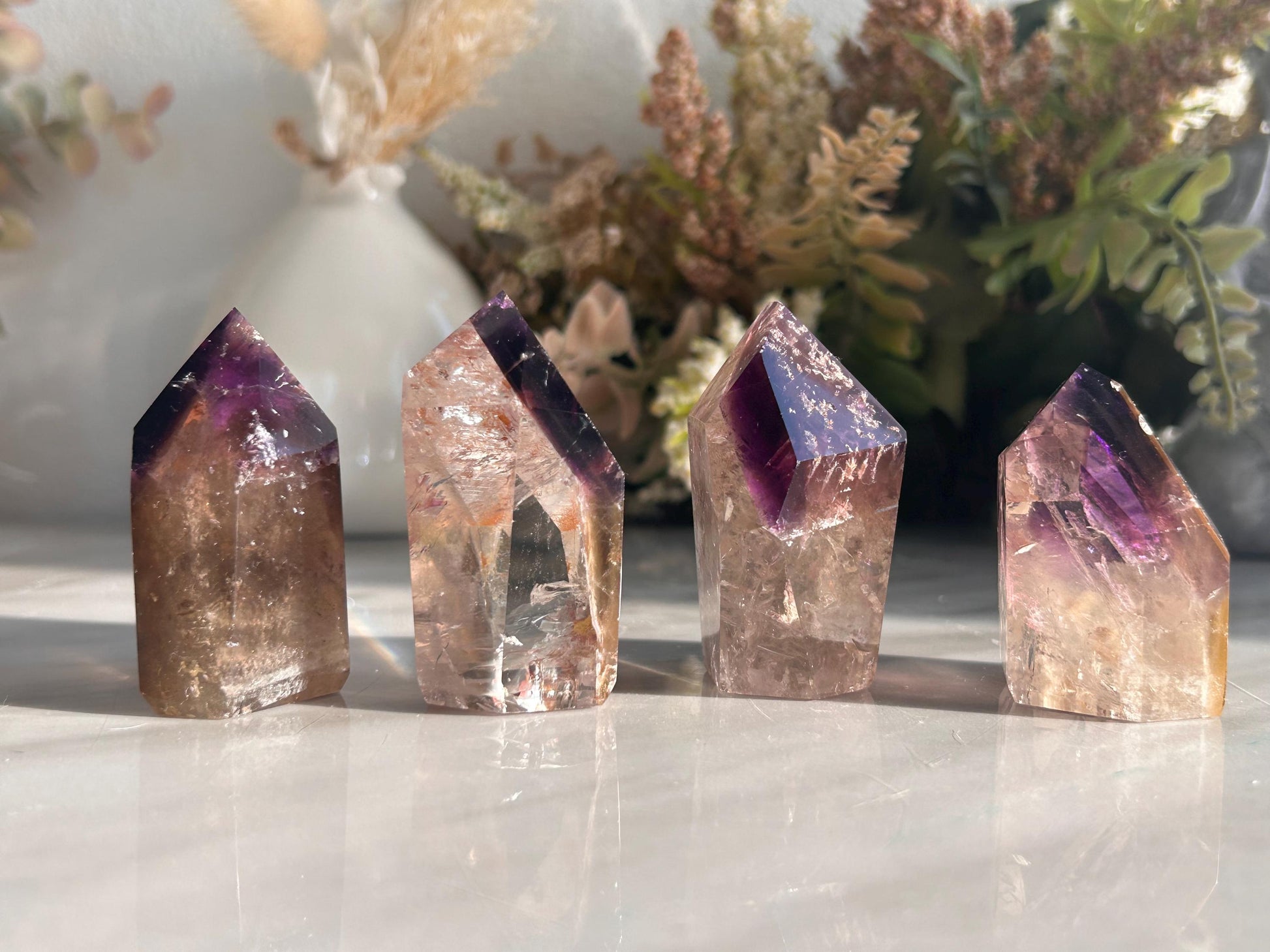 AAA Quality Dream Coat Ametrine Tower | Amethyst from Brazil | Amethyst Citrine Tower | Crystal Gift | Home Decor | Natural Healing Crystal-Crystal Towers-citrine, amethyst