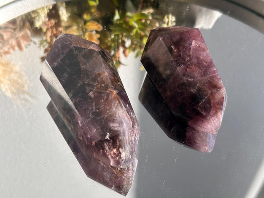 Melodys Stone Double Terminated Point | Super 7 Crystal | Scared 7 | Super 7 Point | Crystal Gift | Home Decor | Natural Healing Crystal-Wands, Cupcakes, DTs-amethyst, cacoxenite, geothite, Lepidocrocite, Rutile, Smoky Quartz, quartz