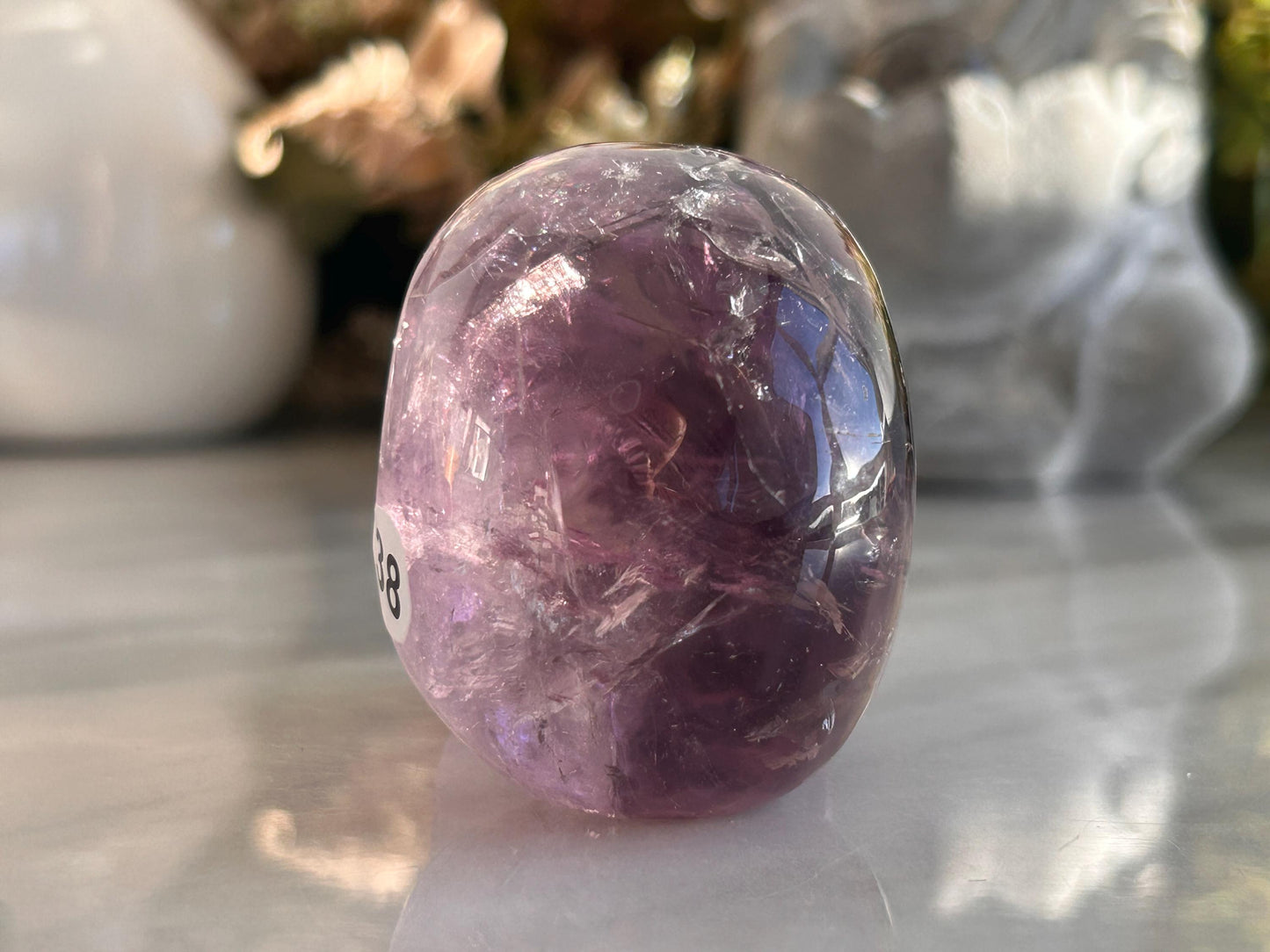 AAA Quality Phantom Amethyst Skull w\ Rainbows | Amethyst from Bahia, Brazil | Amethyst Skull | Crystal Skull | Crystal Gift | Home Decor