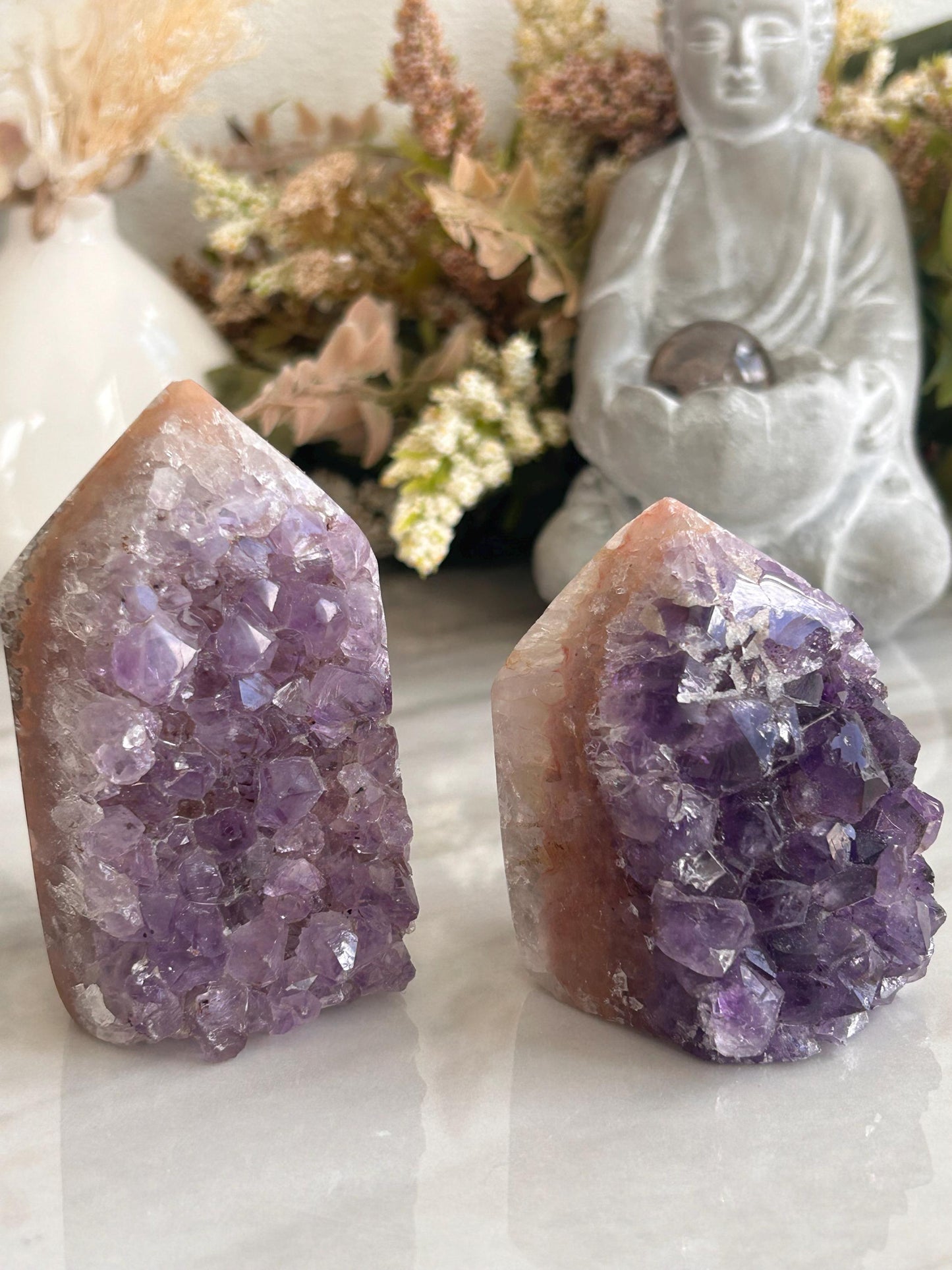 Colorful Amethyst & Quartz Geode From Uruguay With Banding | Amethyst Cluster | Amethyst Tower | Healing Crystal | Home Decor | Crystal Gift-Cluster/Geode Towers-amethyst, quartz