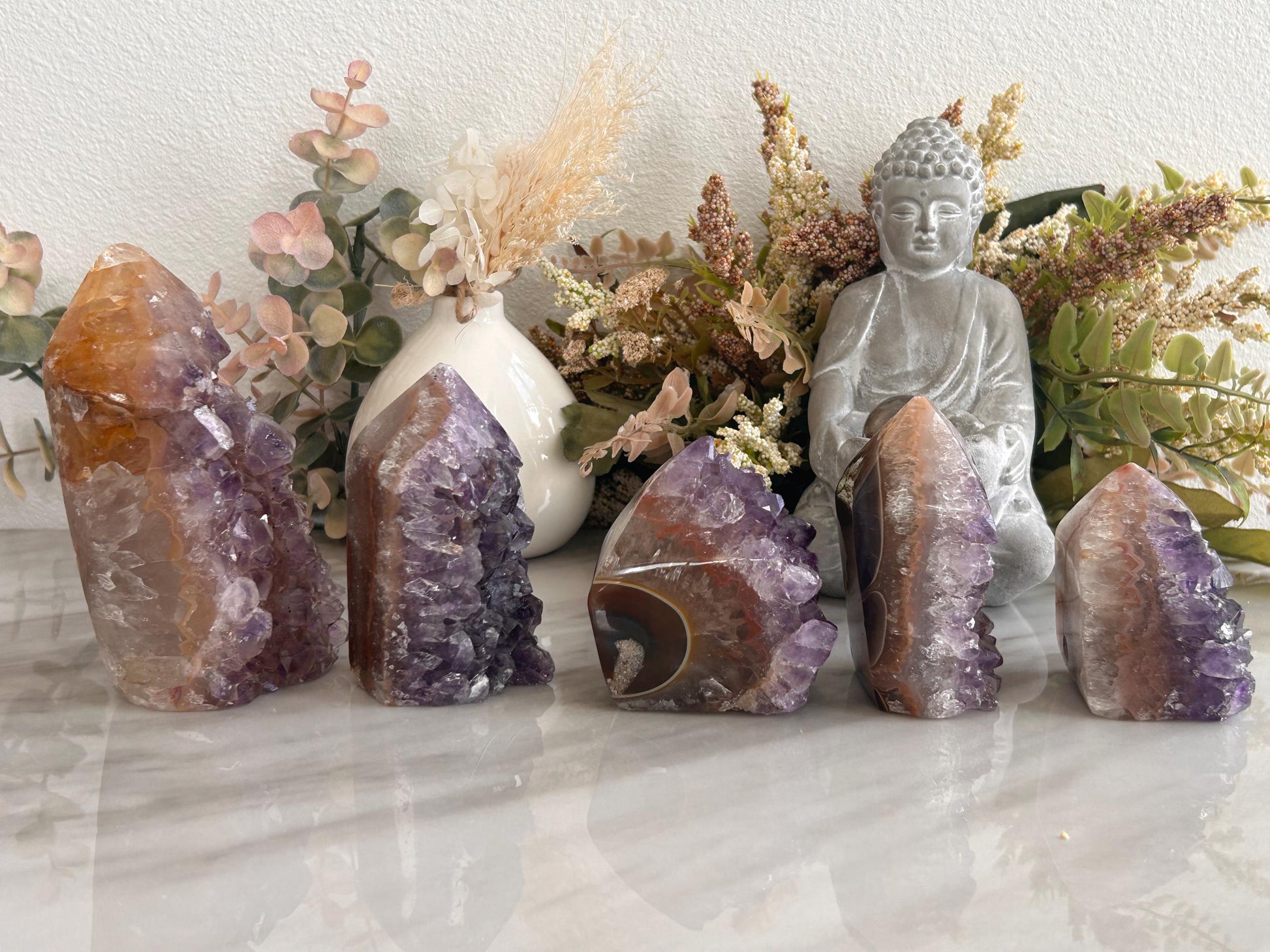 Colorful Amethyst & Quartz Geode From Uruguay With Banding | Amethyst Cluster | Amethyst Tower | Healing Crystal | Home Decor | Crystal Gift-Cluster/Geode Towers-amethyst, quartz