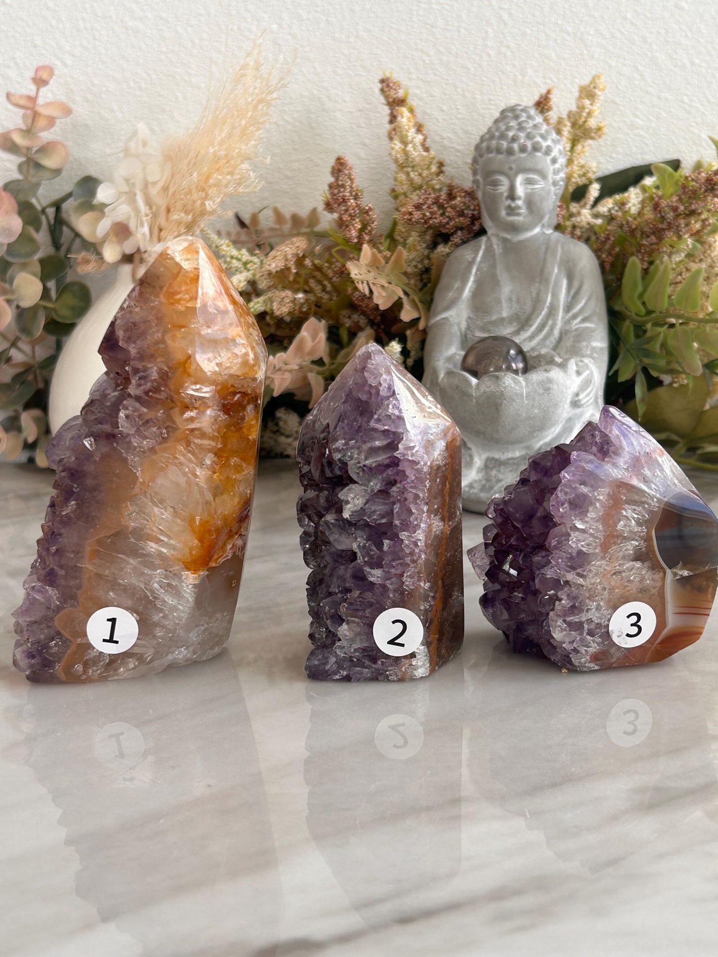 Colorful Amethyst & Quartz Geode From Uruguay With Banding | Amethyst Cluster | Amethyst Tower | Healing Crystal | Home Decor | Crystal Gift-Cluster/Geode Towers-amethyst, quartz