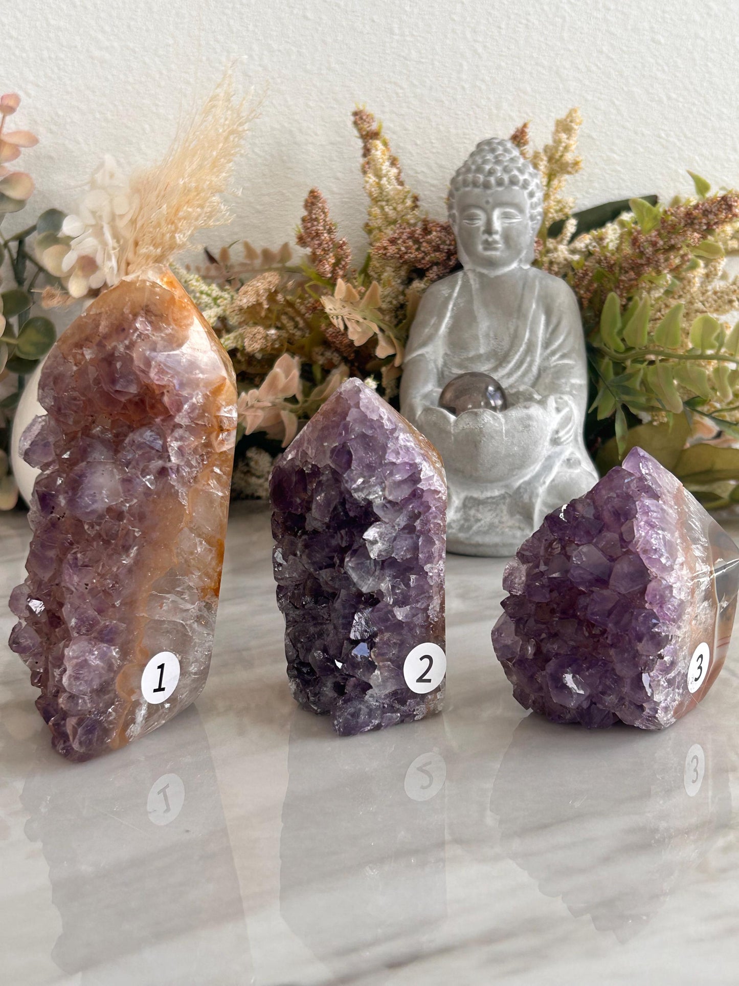 Colorful Amethyst & Quartz Geode From Uruguay With Banding | Amethyst Cluster | Amethyst Tower | Healing Crystal | Home Decor | Crystal Gift-Cluster/Geode Towers-amethyst, quartz