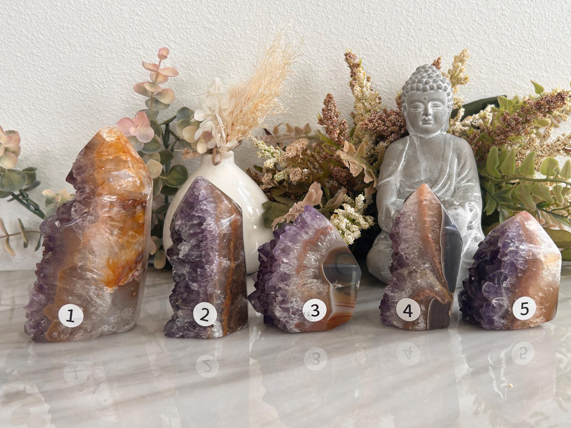 Colorful Amethyst & Quartz Geode From Uruguay With Banding | Amethyst Cluster | Amethyst Tower | Healing Crystal | Home Decor | Crystal Gift-Cluster/Geode Towers-amethyst, quartz