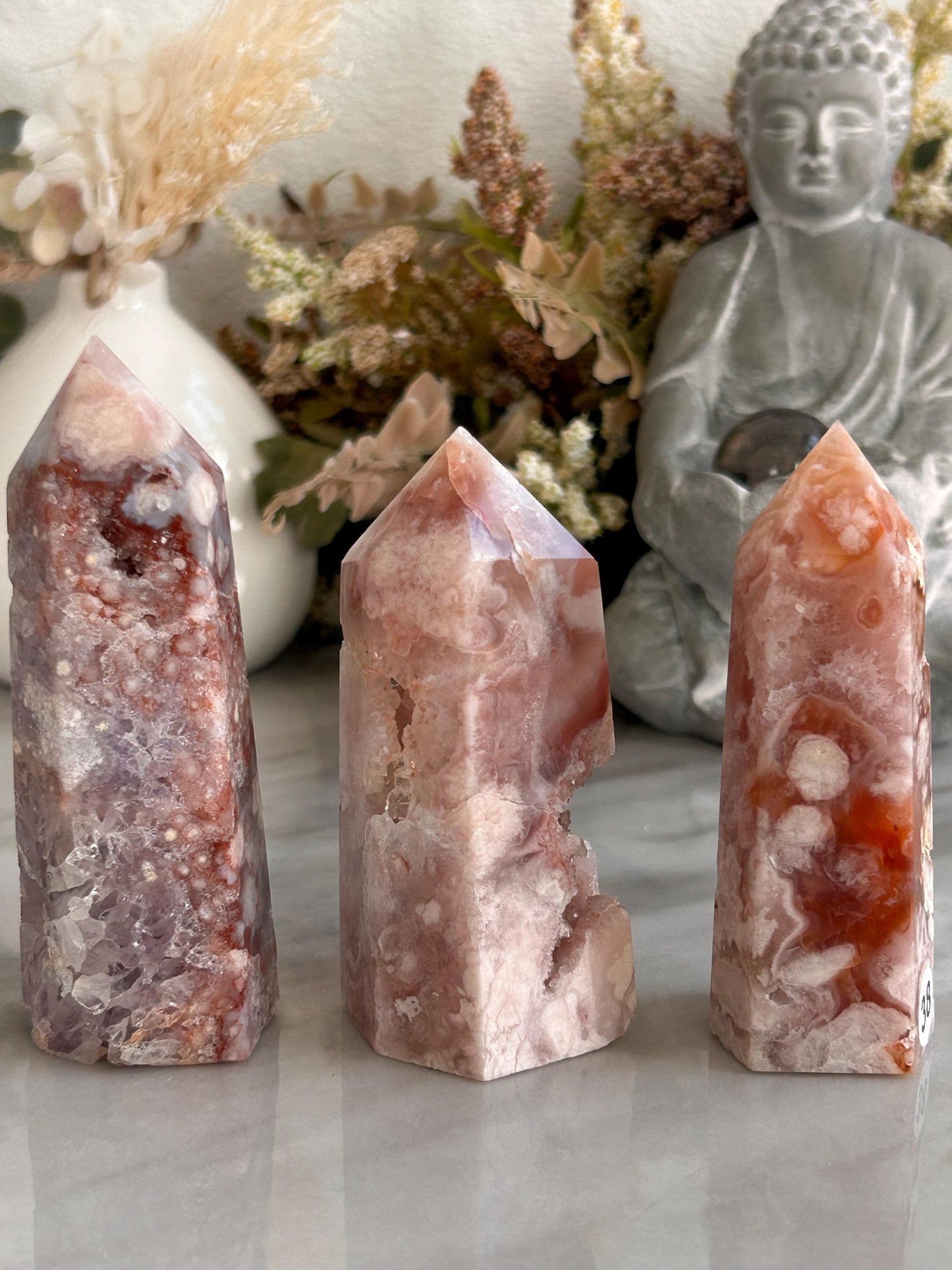 Stunning High Quality Druzy Pink Amethyst Flower Agate Tower Point Obelisk | Healing Crystals for Meditation | Crystal Gift | Home Decor-Crystal Towers-pink amethyst, flower agate