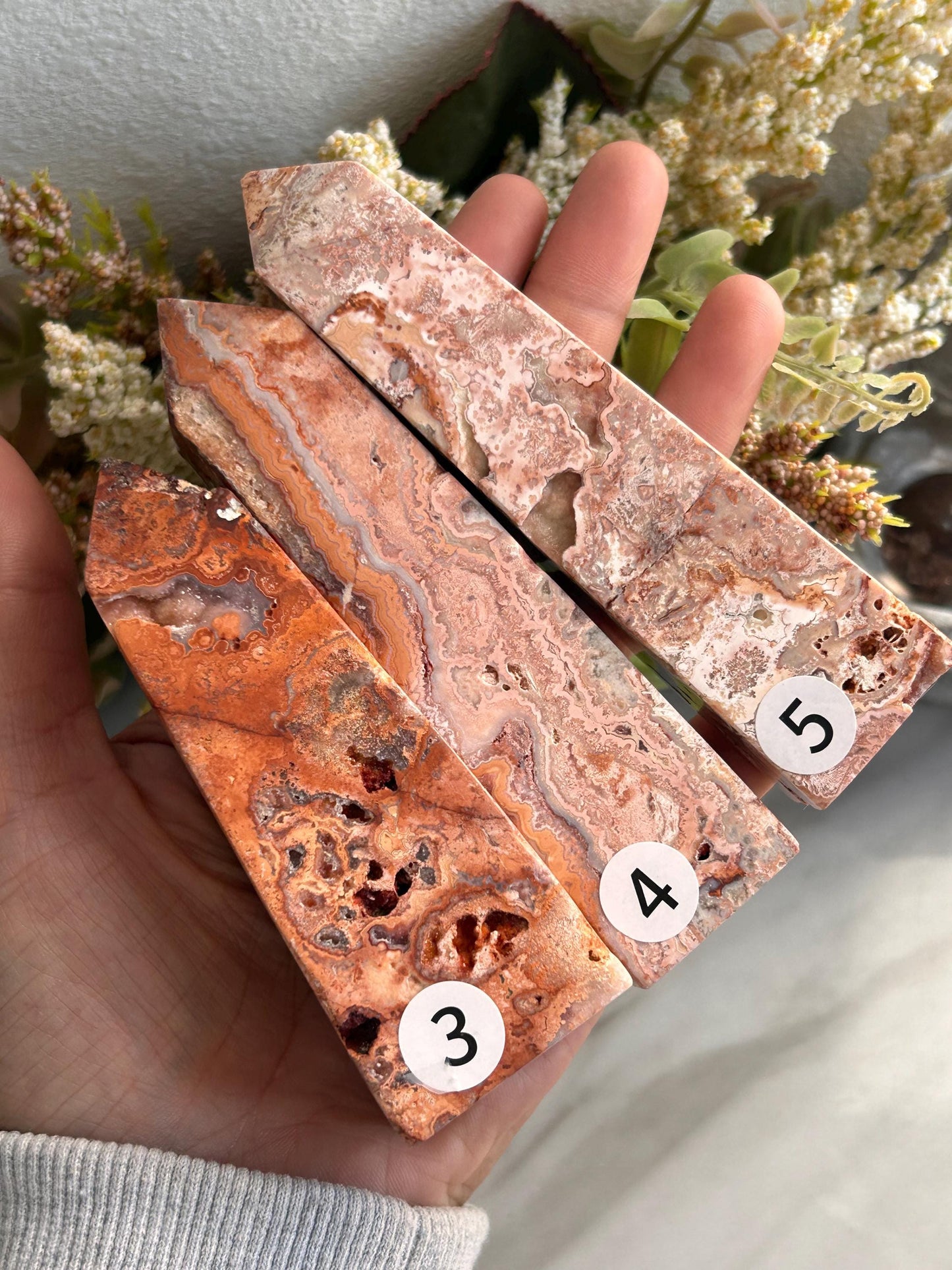 Druzy Pink Crazy Lace Agate Tower | Joy | Pink Crazy Lace Agate from Indonesia Obelisk Point | Crystal Healing | Crystal Gifts | Home Decor-Crystal Towers-Mexican Crazy Lace