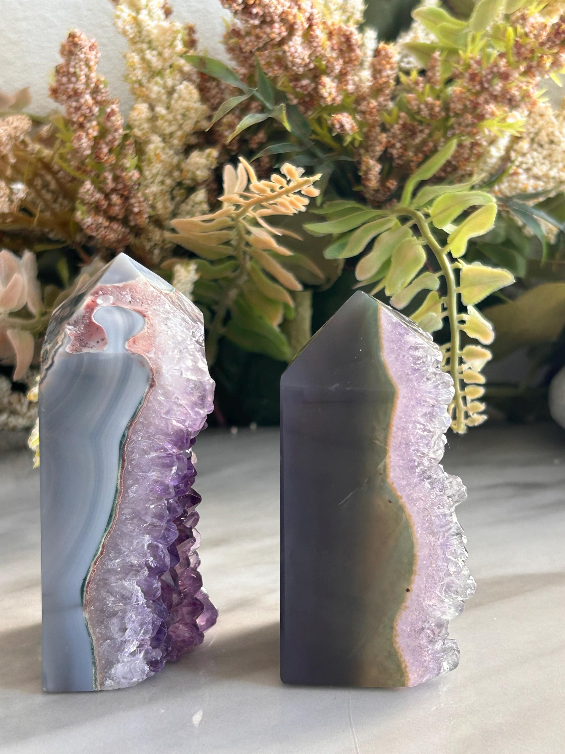 Amethyst Geode From Uruguay | Amethyst Cathedral | Amethyst Cluster Tower | Healing Crystal | Home Decor | Crystal Gift | Blue Agate-Cluster/Geode Towers-amethyst, quartz