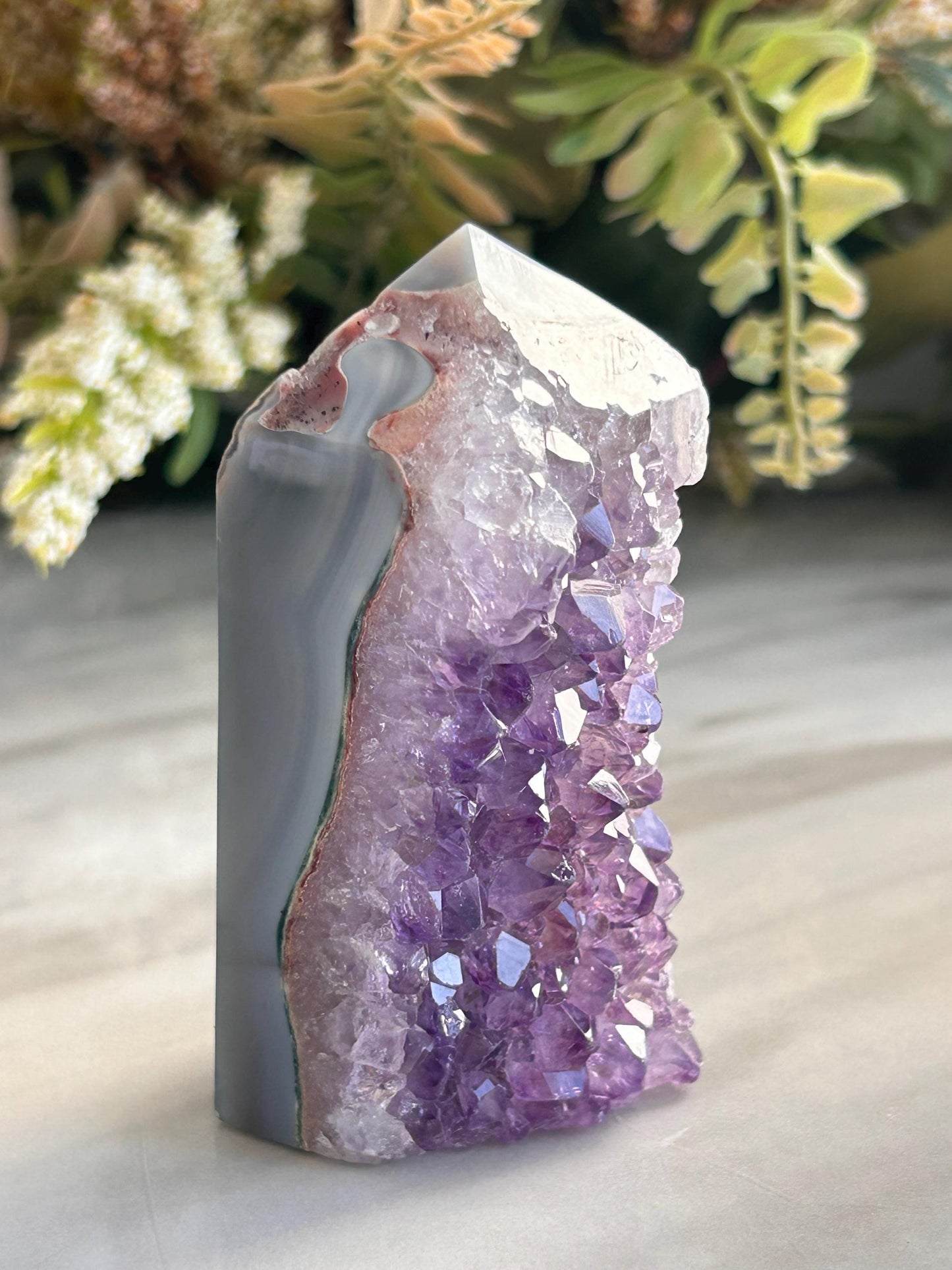 Amethyst Geode From Uruguay | Amethyst Cathedral | Amethyst Cluster Tower | Healing Crystal | Home Decor | Crystal Gift | Blue Agate-Cluster/Geode Towers-amethyst, quartz