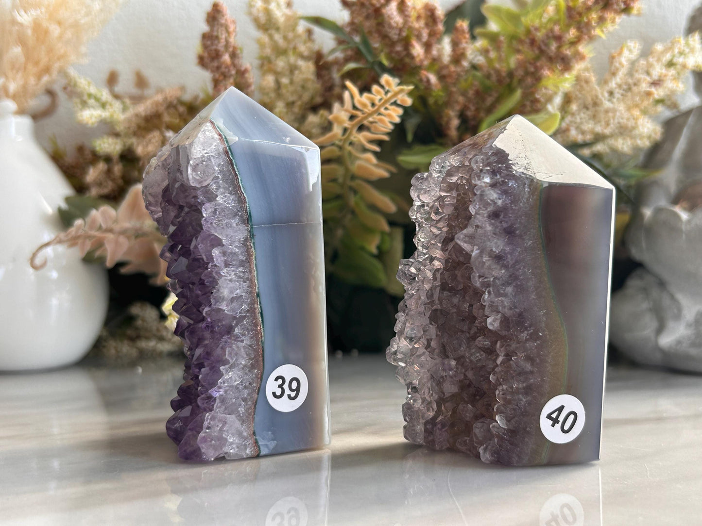 Amethyst Geode From Uruguay | Amethyst Cathedral | Amethyst Cluster Tower | Healing Crystal | Home Decor | Crystal Gift | Blue Agate-Cluster/Geode Towers-amethyst, quartz