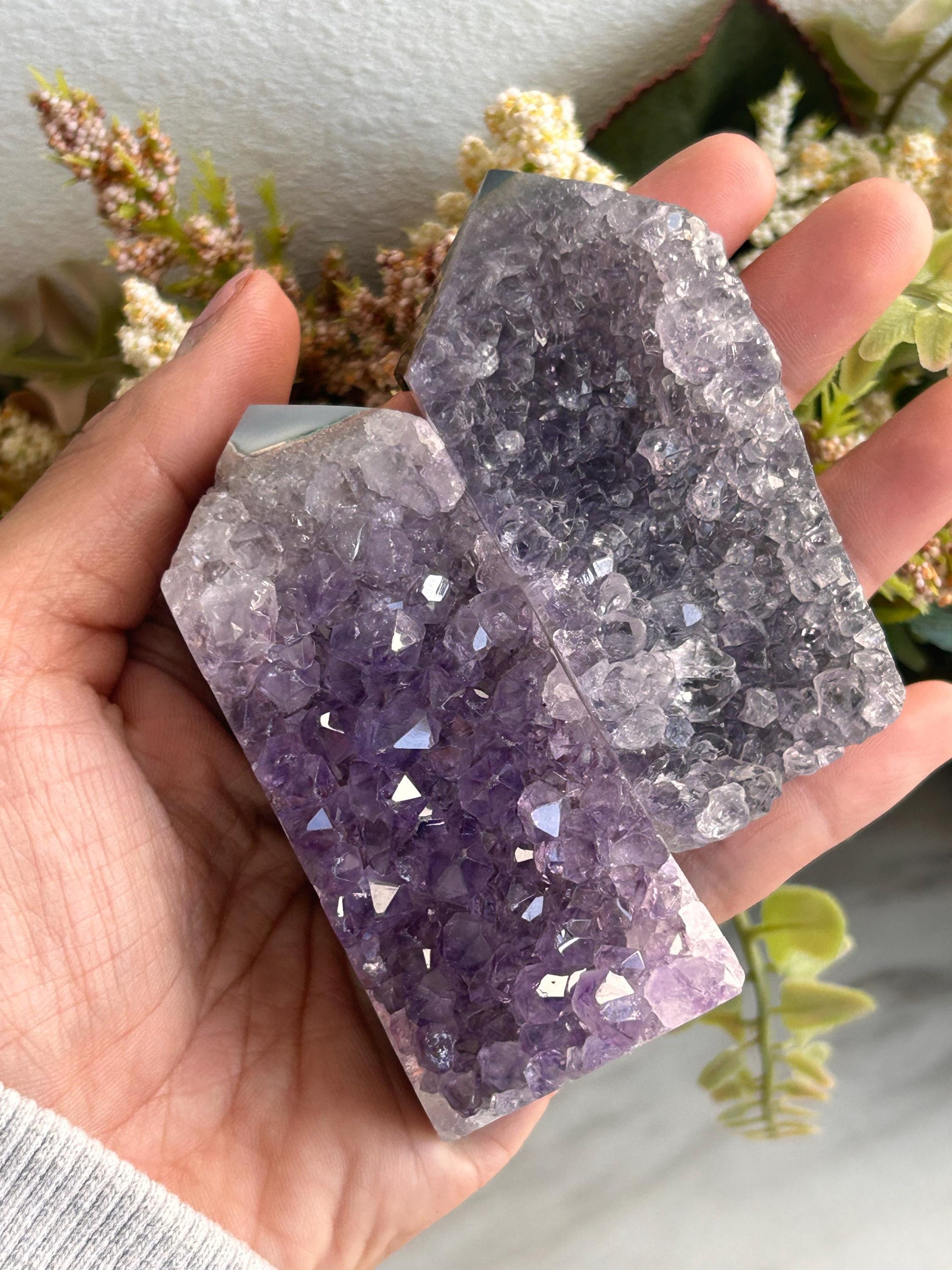 Amethyst Geode From Uruguay | Amethyst Cathedral | Amethyst Cluster Tower | Healing Crystal | Home Decor | Crystal Gift | Blue Agate-Cluster/Geode Towers-amethyst, quartz