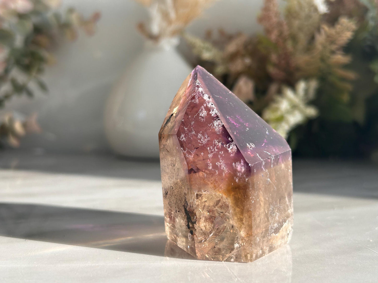 AAA Quality Dream Coat Ametrine Tower | Amethyst from Brazil | Amethyst Citrine Tower | Crystal Gift | Home Decor | Natural Healing Crystal-Crystal Towers-citrine, amethyst