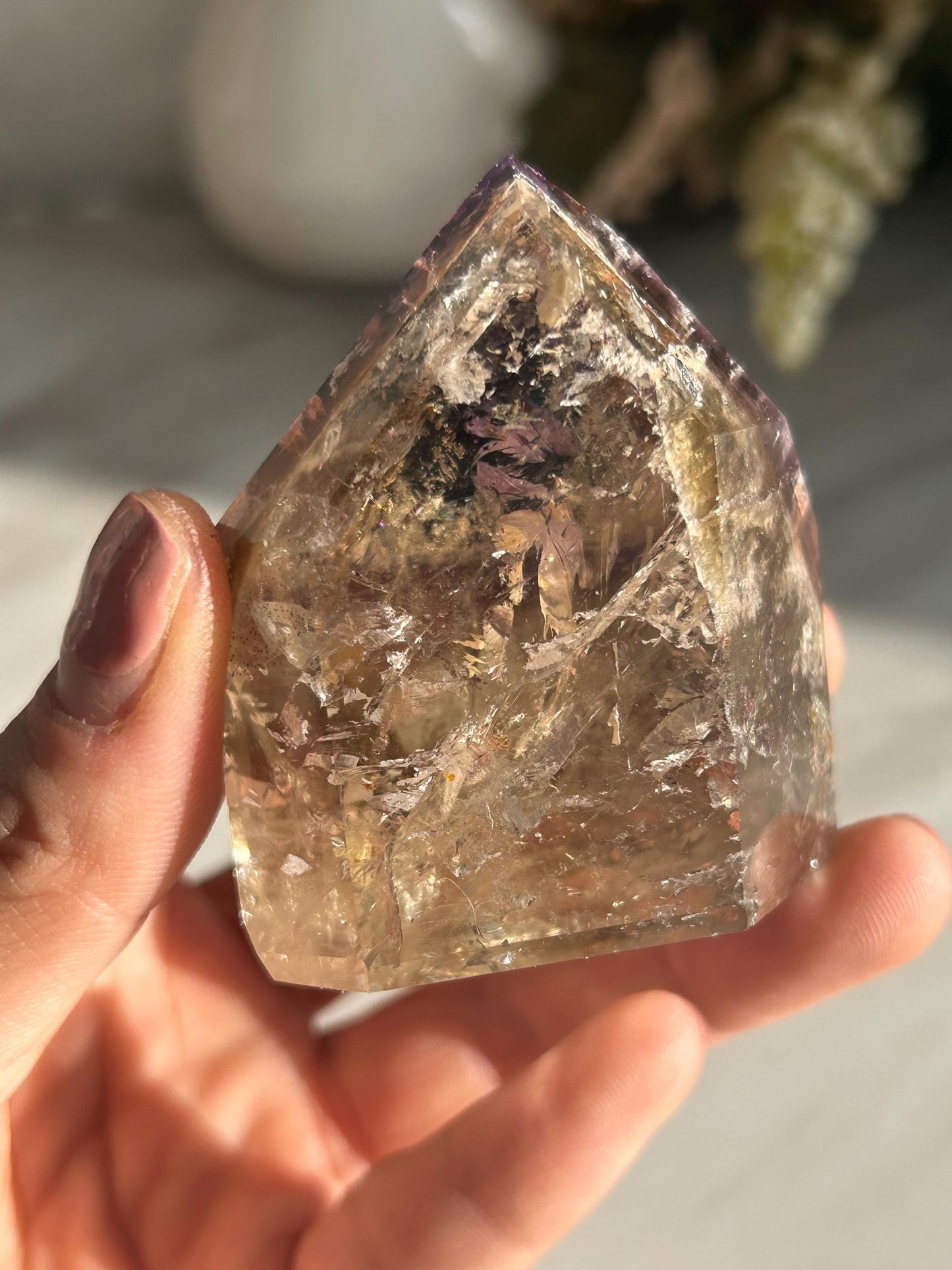 AAA Quality Dream Coat Ametrine Tower | Amethyst from Brazil | Amethyst Citrine Tower | Crystal Gift | Home Decor | Natural Healing Crystal-Crystal Towers-citrine, amethyst